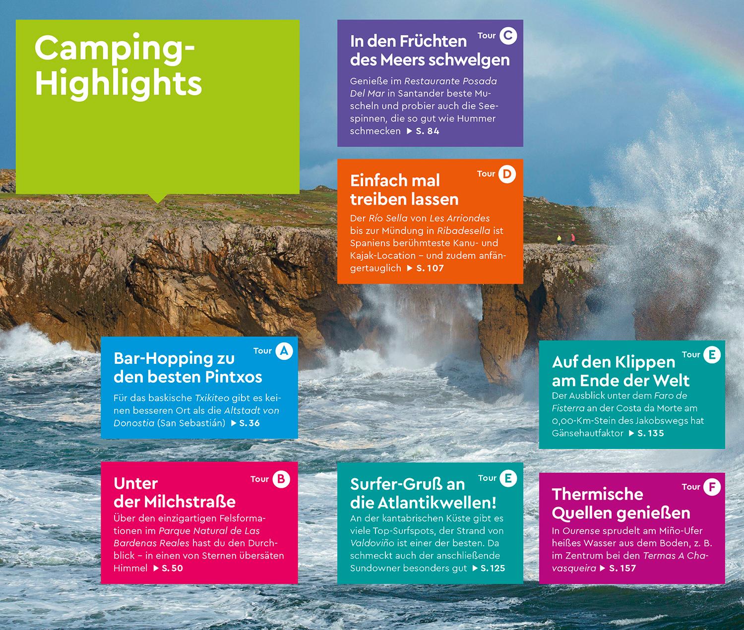 Beispielinhalt (Bild) MARCO POLO Camper Guide Nordspanien, Atlantikküste & Pyrenäen