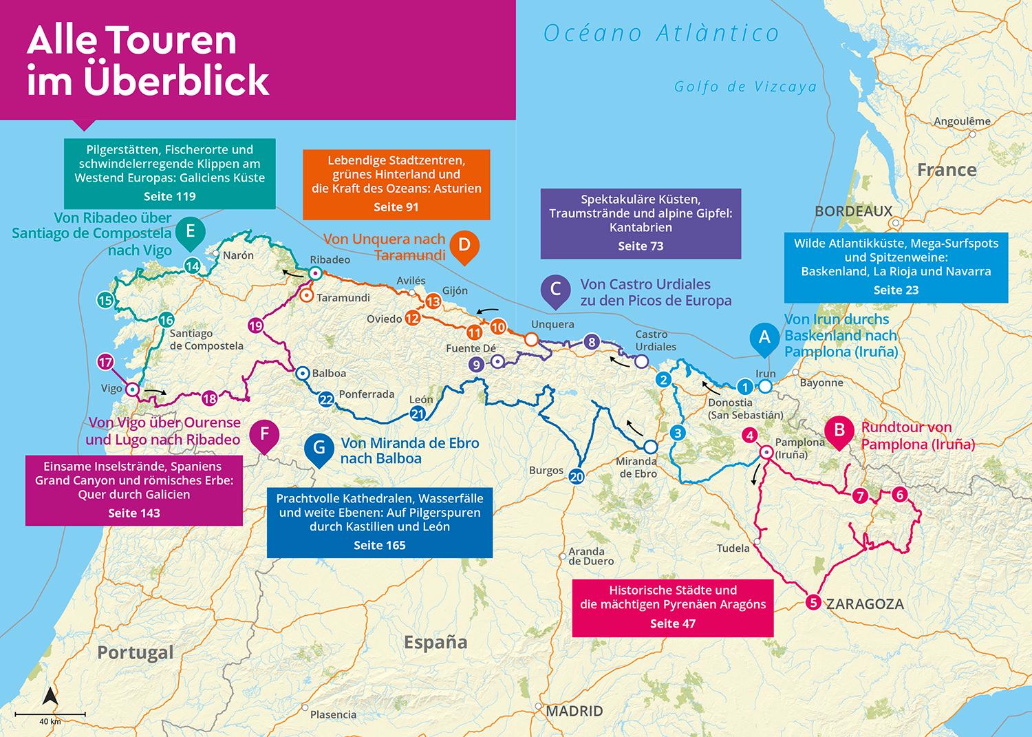 Beispielinhalt (Bild) MARCO POLO Camper Guide Nordspanien, Atlantikküste & Pyrenäen