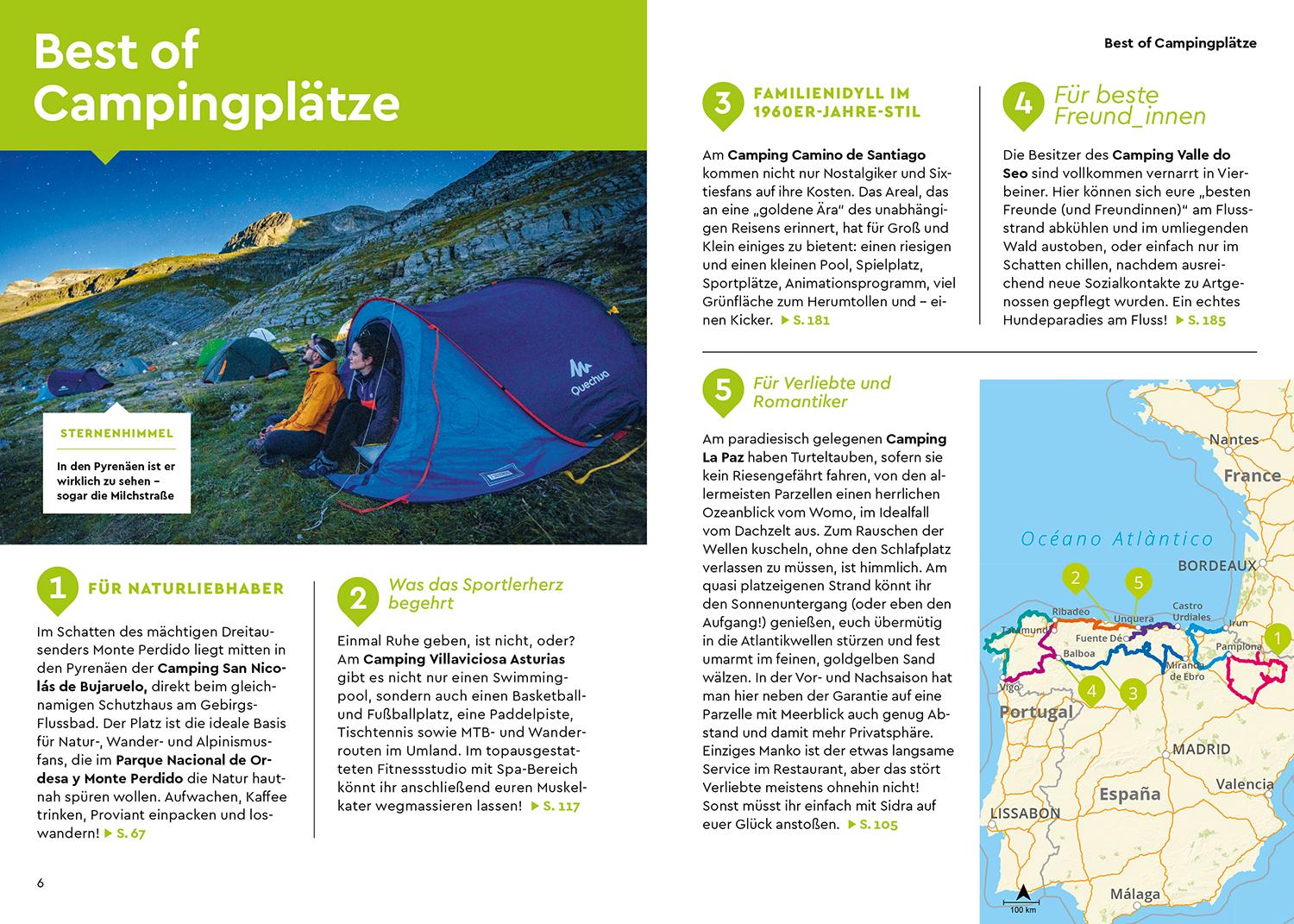 Beispielinhalt (Bild) MARCO POLO Camper Guide Nordspanien, Atlantikküste & Pyrenäen