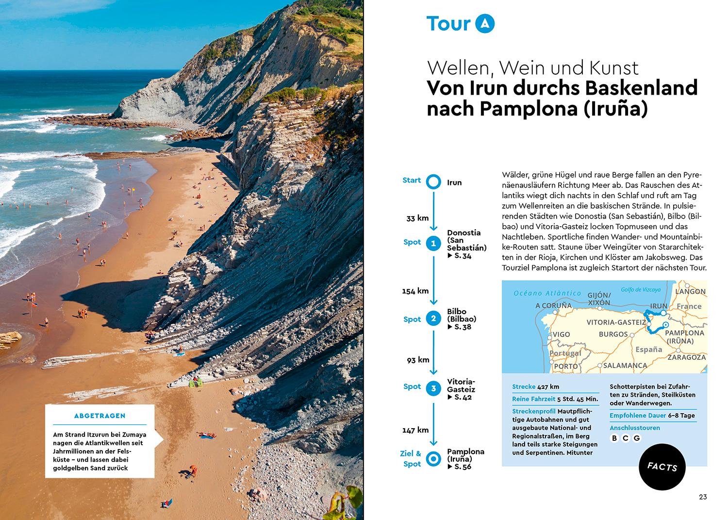 Beispielinhalt (Bild) MARCO POLO Camper Guide Nordspanien, Atlantikküste & Pyrenäen