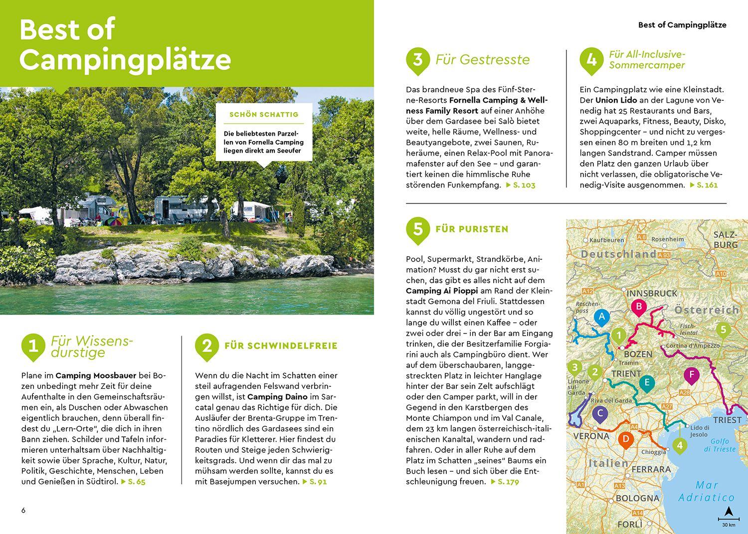 Beispielinhalt (Bild) MARCO POLO Camper Guide Südtirol, Gardasee & Venetien