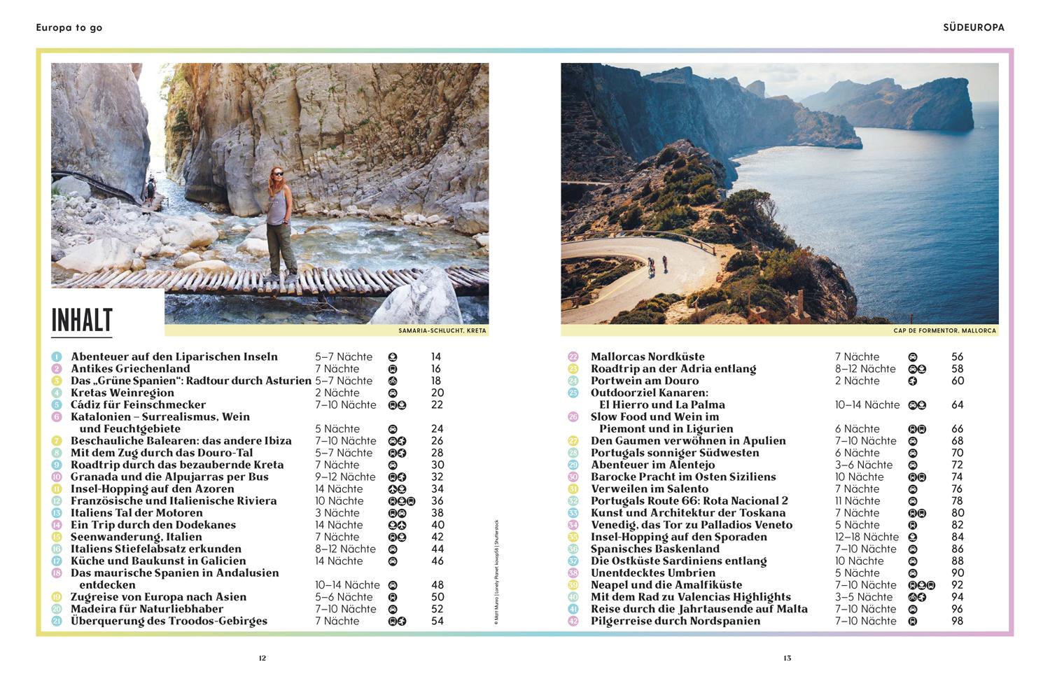 Beispielinhalt (Bild) LONELY PLANET Bildband Europa to go