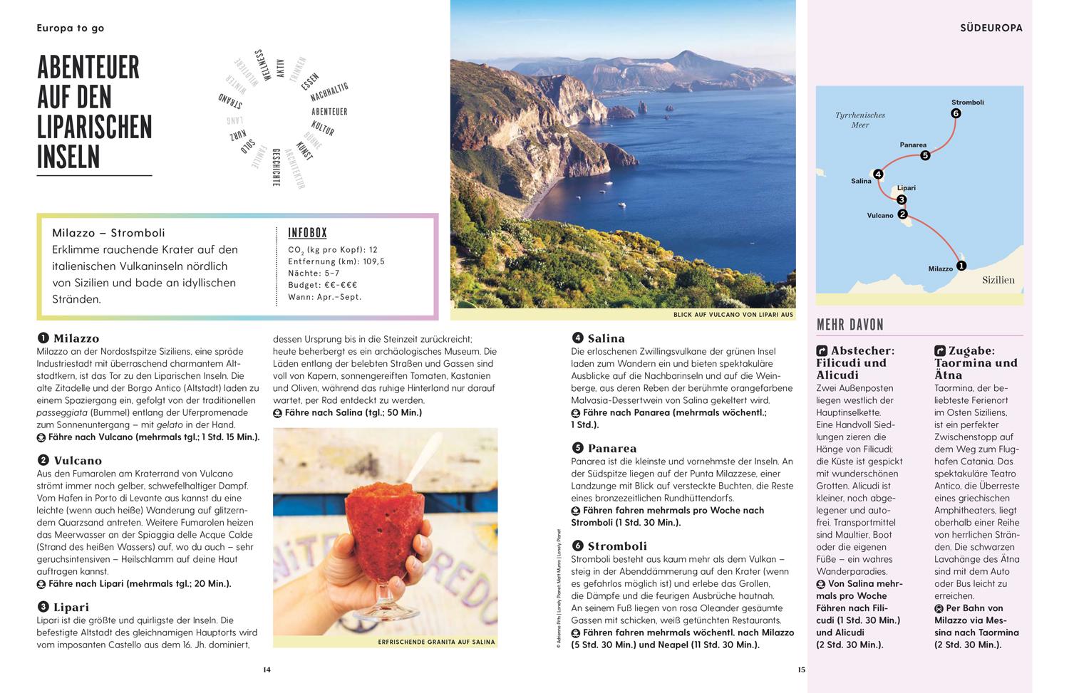 Beispielinhalt (Bild) LONELY PLANET Bildband Europa to go