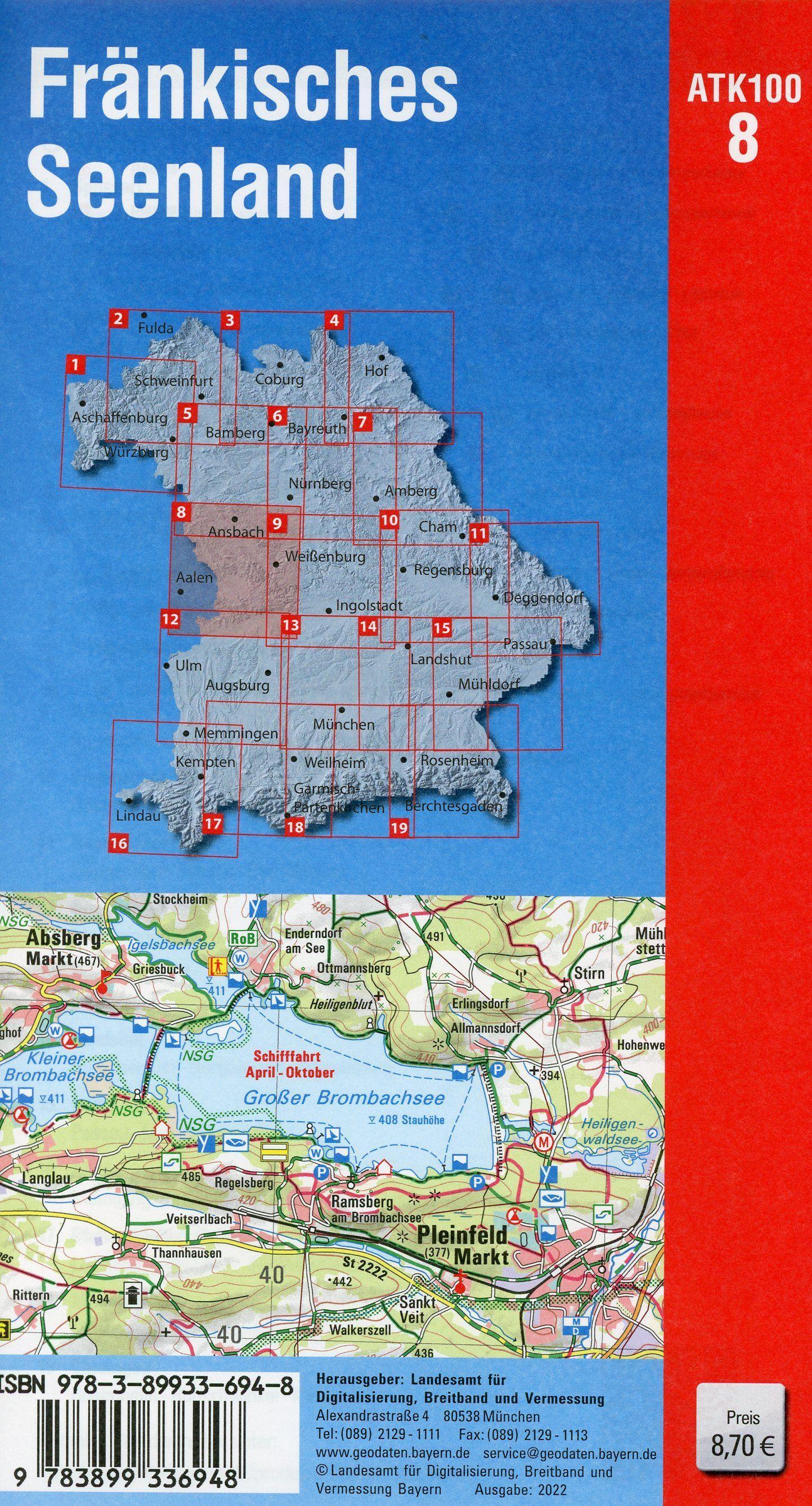 Beispielinhalt (Bild) Fränkisches Seenland 1:100 000