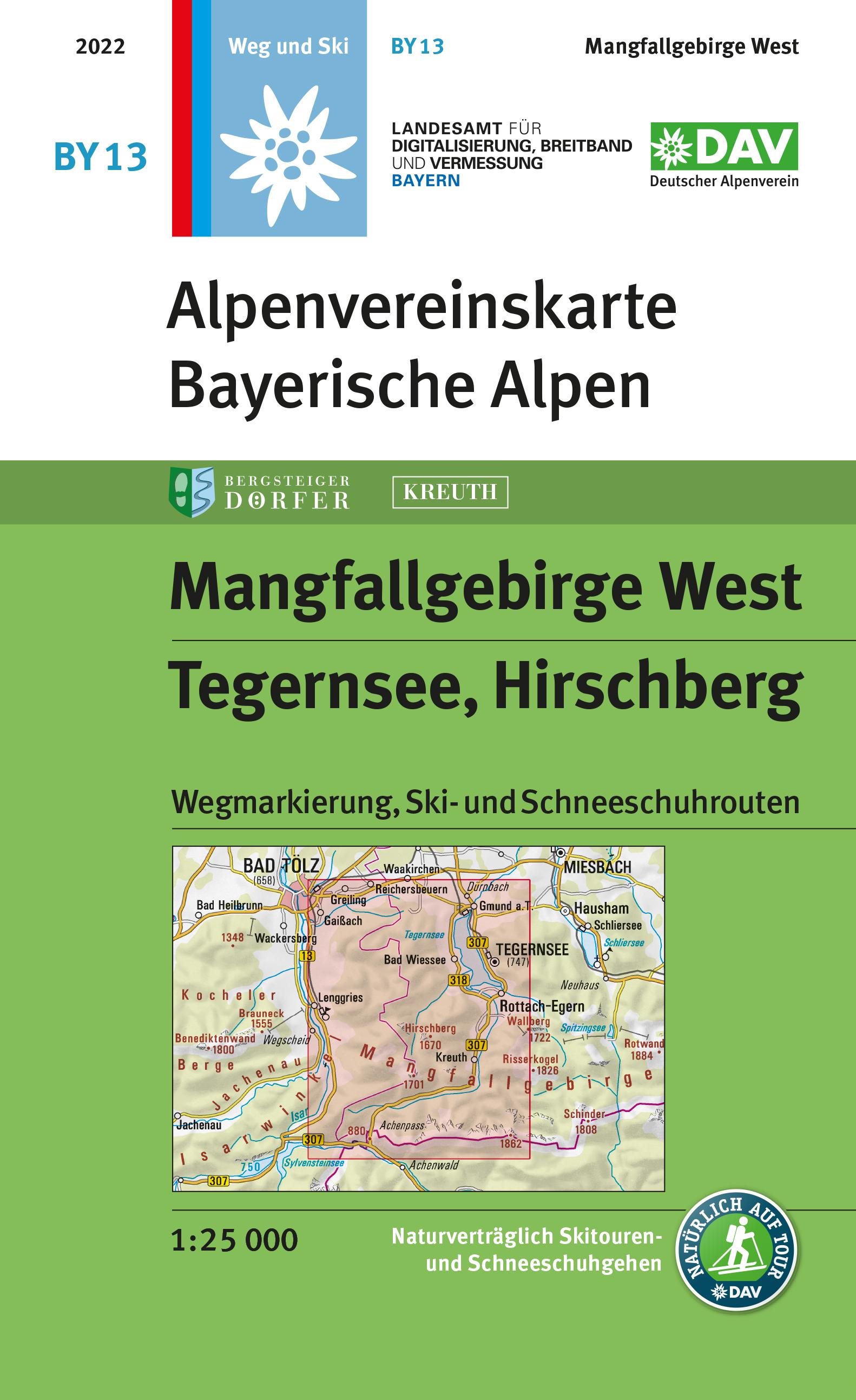 Vorderes Coverbild Mangfallgebirge West, Tegernsee, Hirschberg 1:25.000
