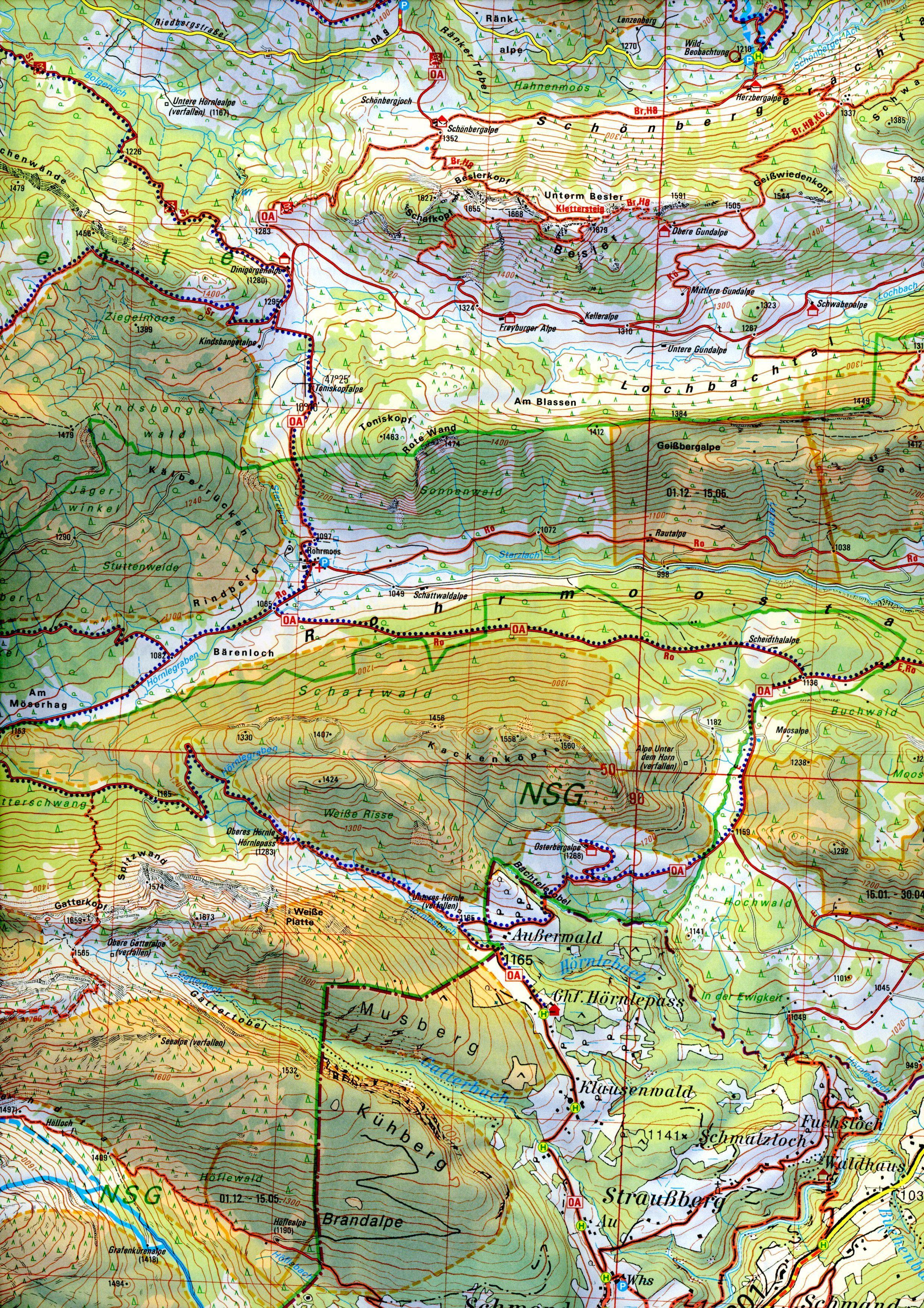 Beispielinhalt (Bild) Kleinwalsertal, Hoher Ifen, Widderstein 1:25 000