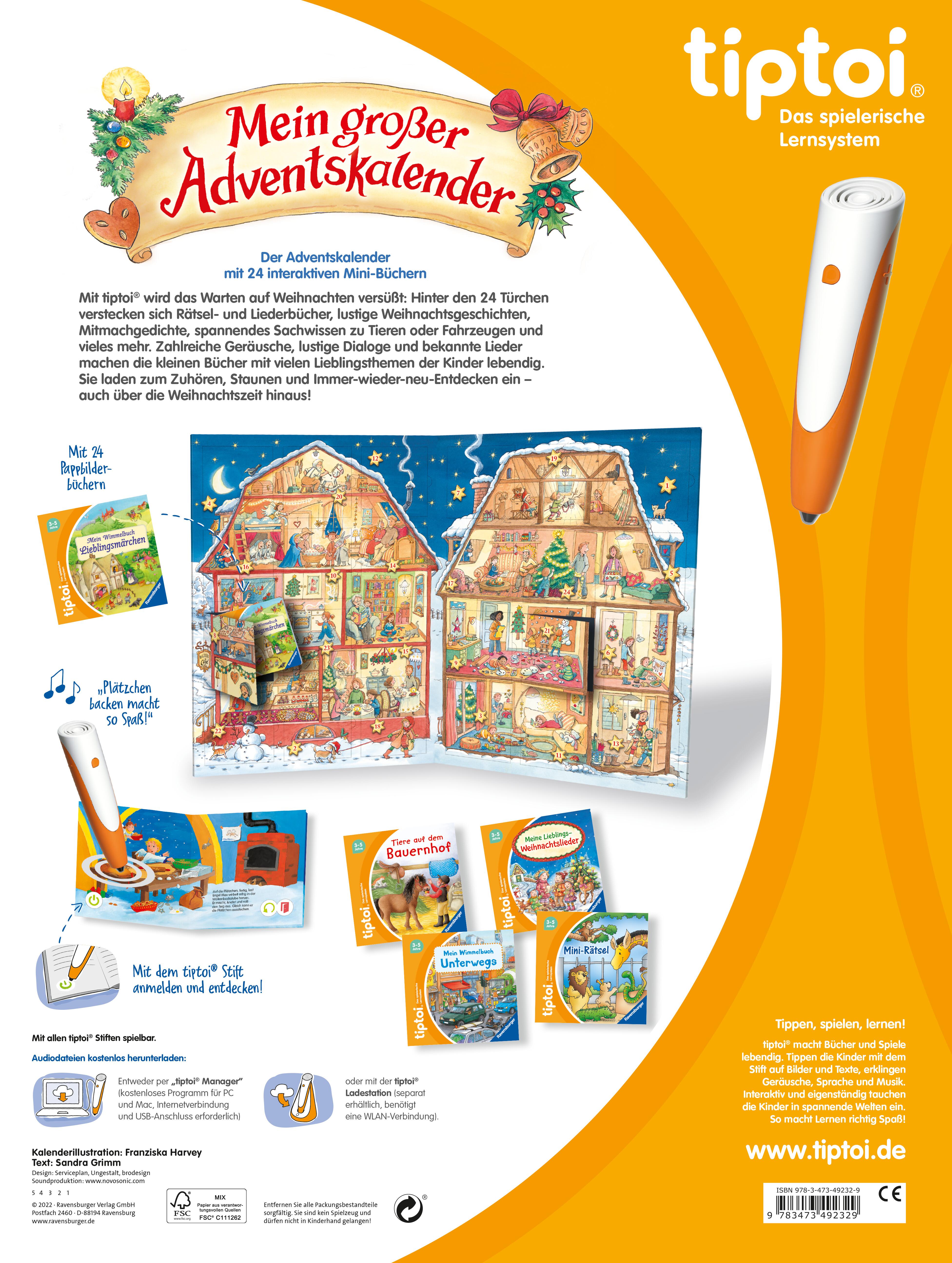 Rückseitencover tiptoi® Mein großer Adventskalender