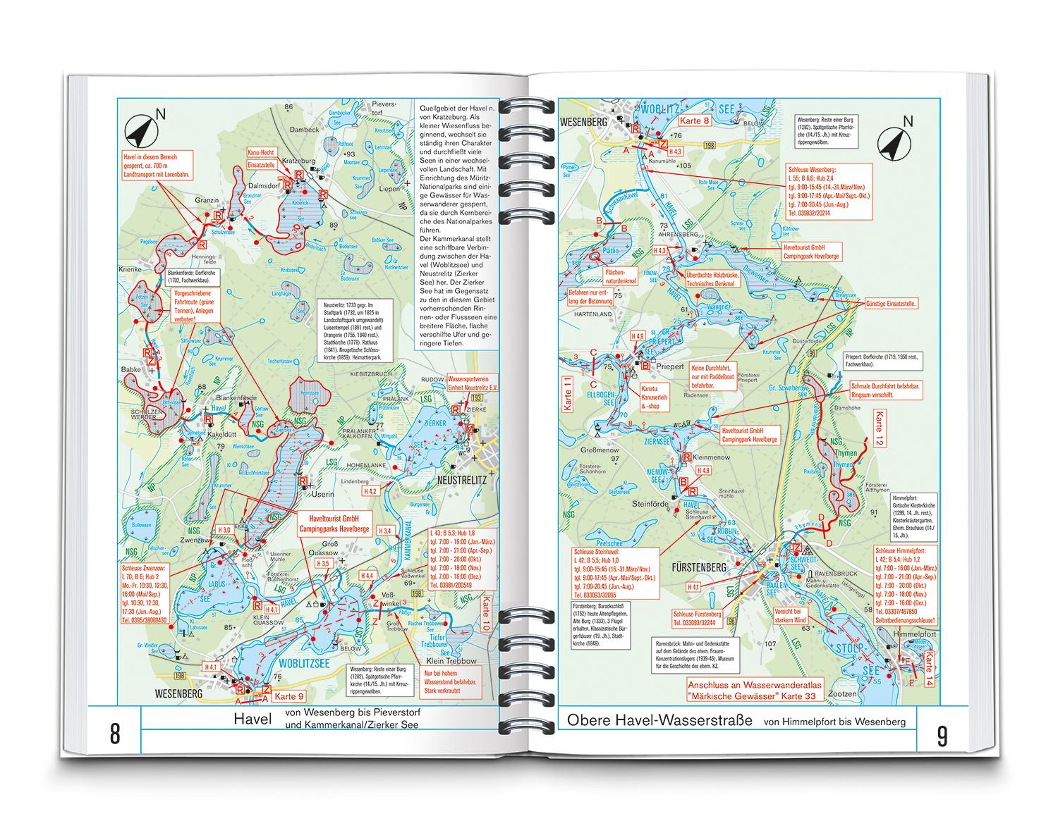 Beispielinhalt (Bild) KOMPASS Wasserwanderatlas Mecklenburg-Vorpommern