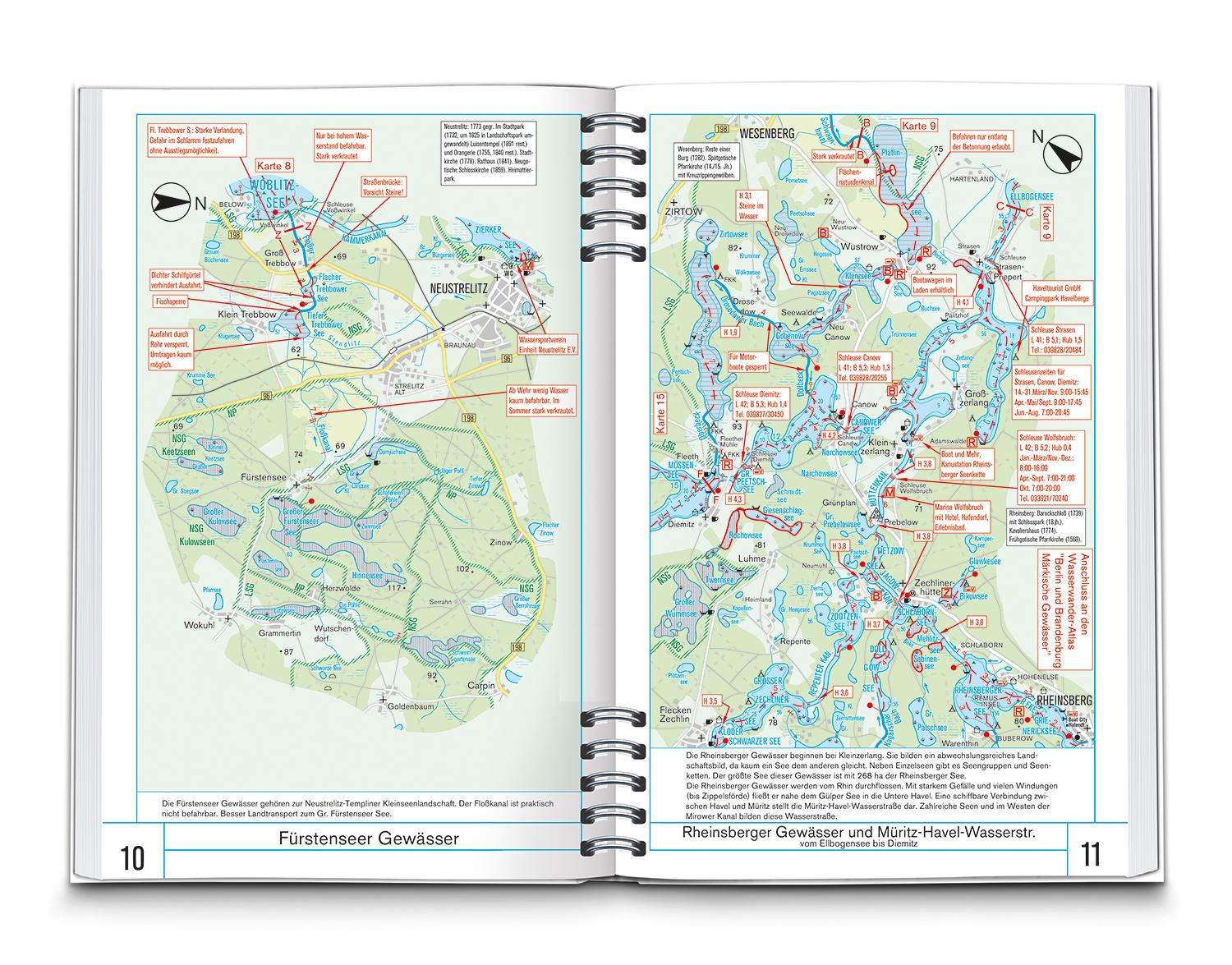 Beispielinhalt (Bild) KOMPASS Wasserwanderatlas Mecklenburg-Vorpommern