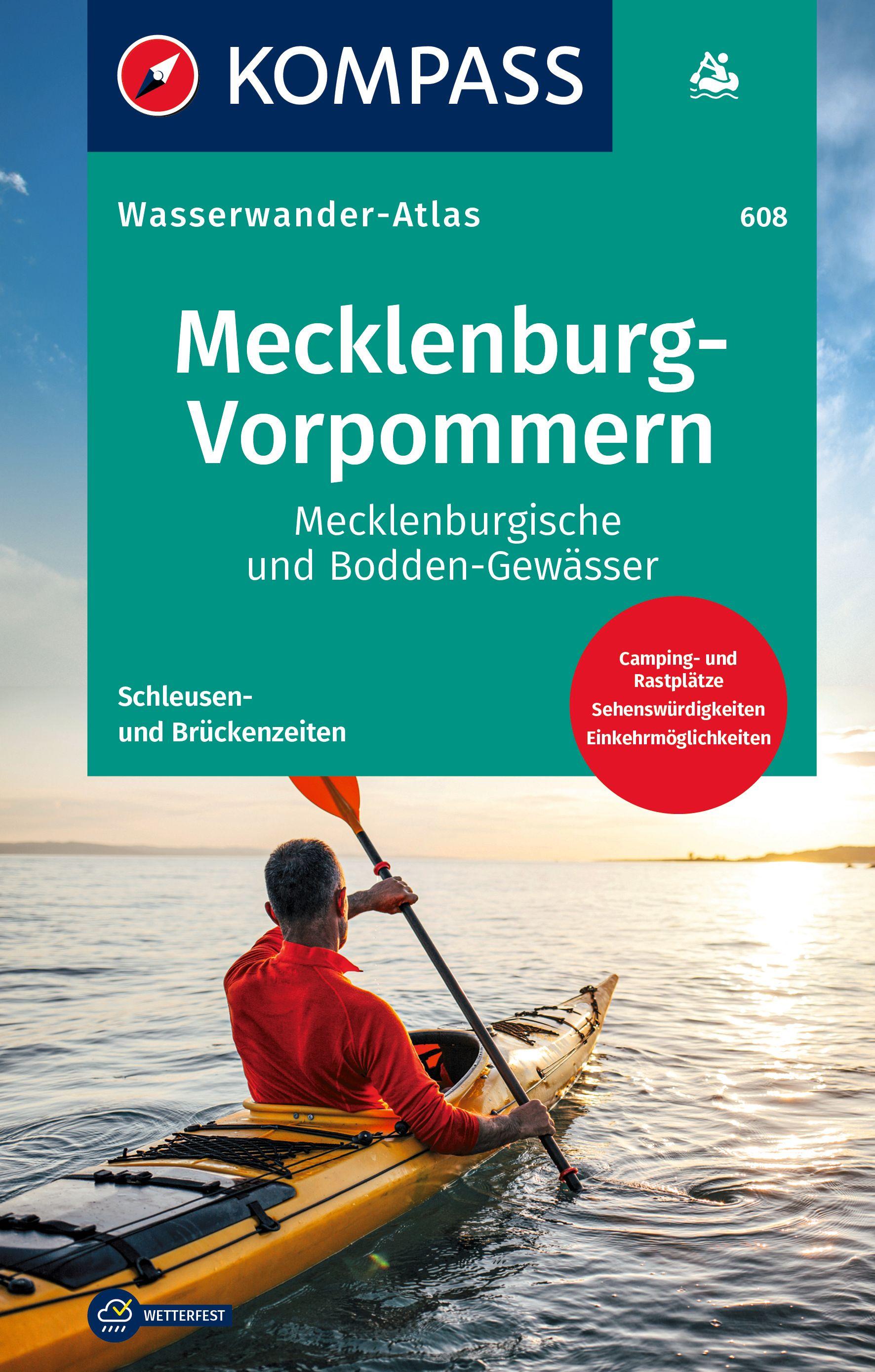 Vorderes Coverbild KOMPASS Wasserwanderatlas Mecklenburg-Vorpommern