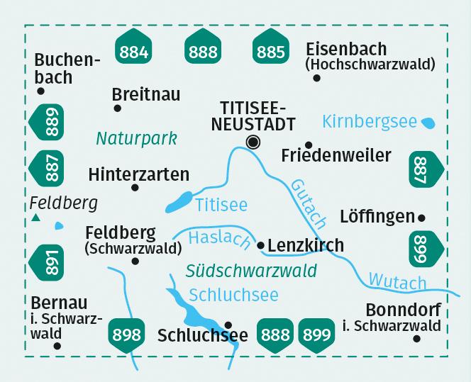 Beispielinhalt (Bild) KOMPASS Wanderkarte 893 Titisee-Neustadt 1:25.000