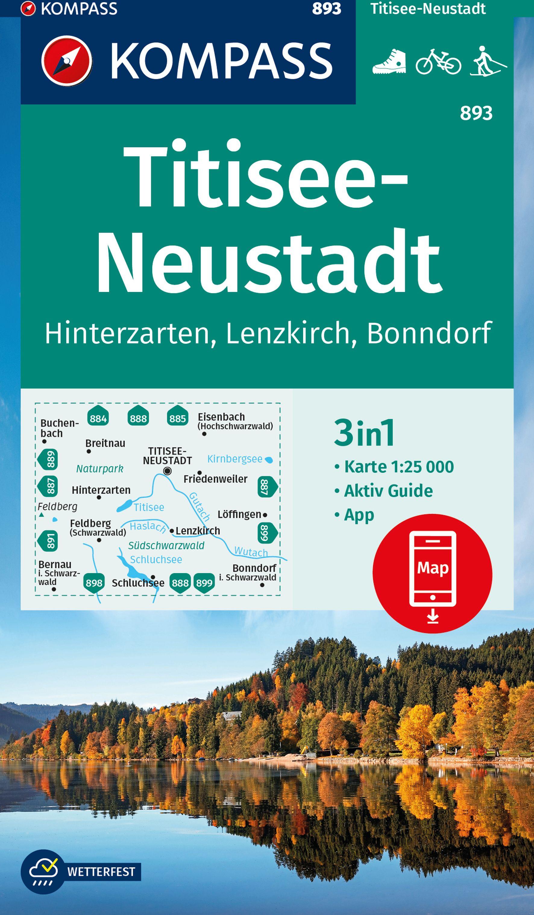 Vorderes Coverbild KOMPASS Wanderkarte 893 Titisee-Neustadt 1:25.000