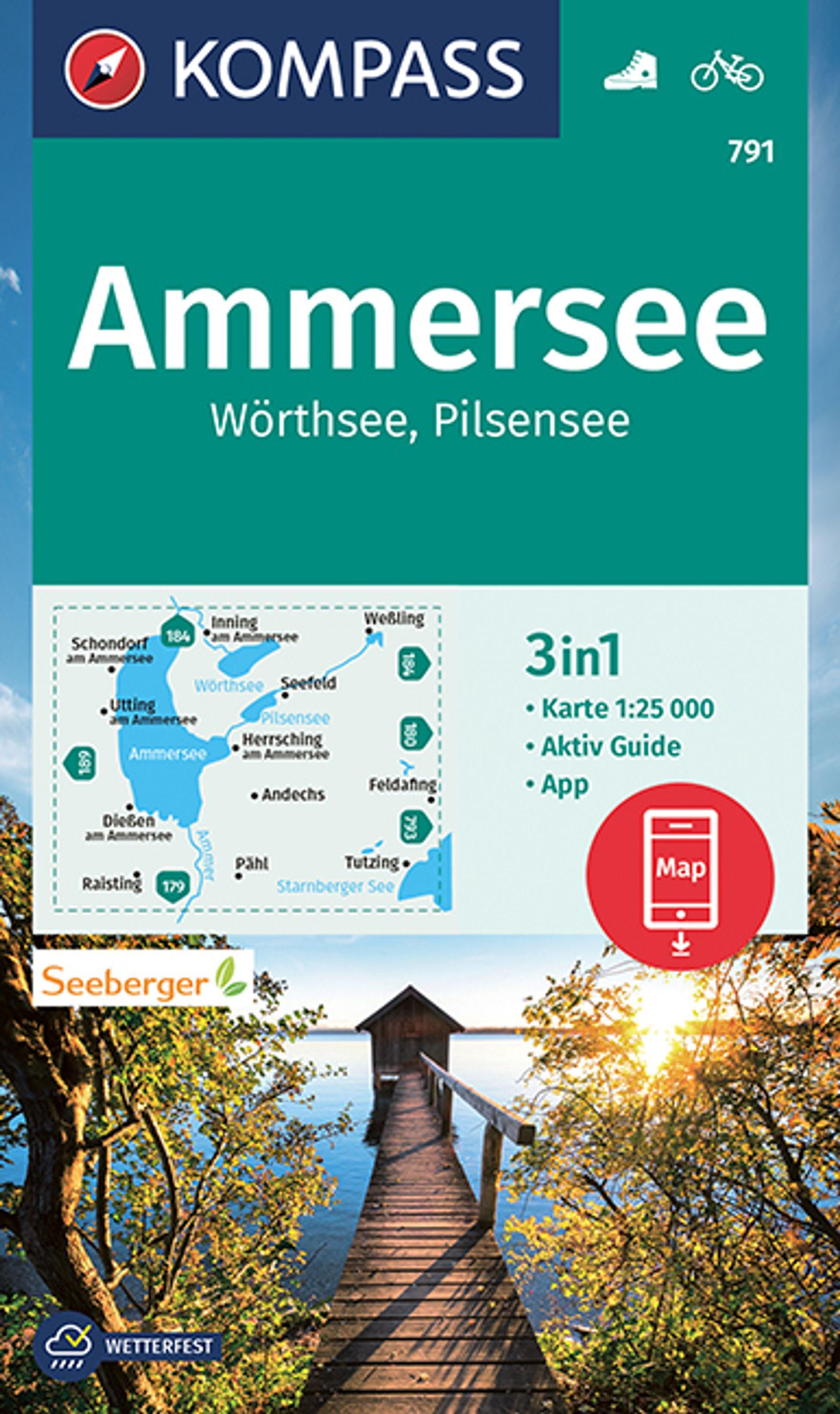 Vorderes Coverbild KOMPASS Wanderkarte 791 Ammersee, Wörthsee, Pilsensee 1:25.000