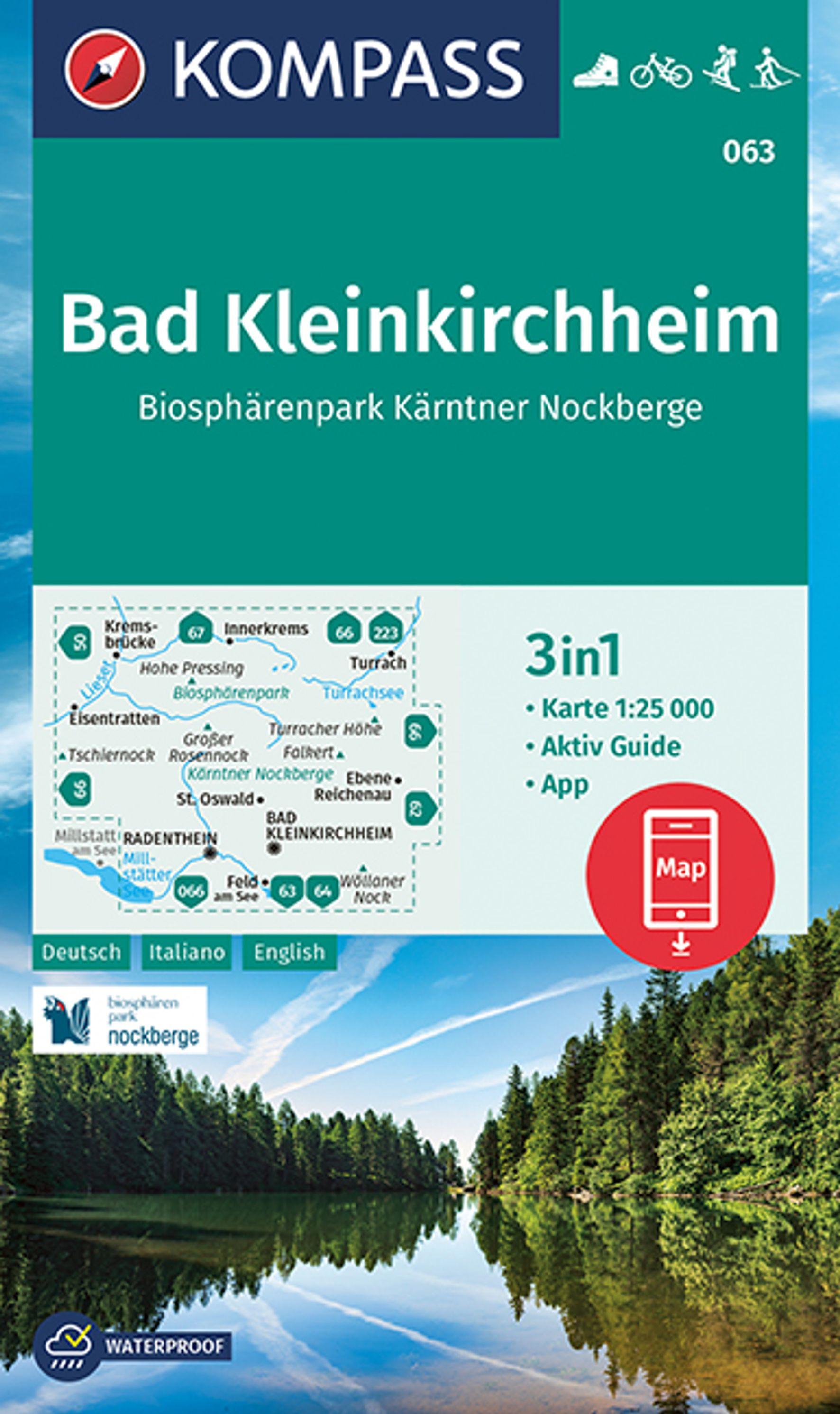 Vorderes Coverbild KOMPASS Wanderkarte 063 Bad Kleinkirchheim, Biosphärenpark Kärntner Nockberge 1:25.000