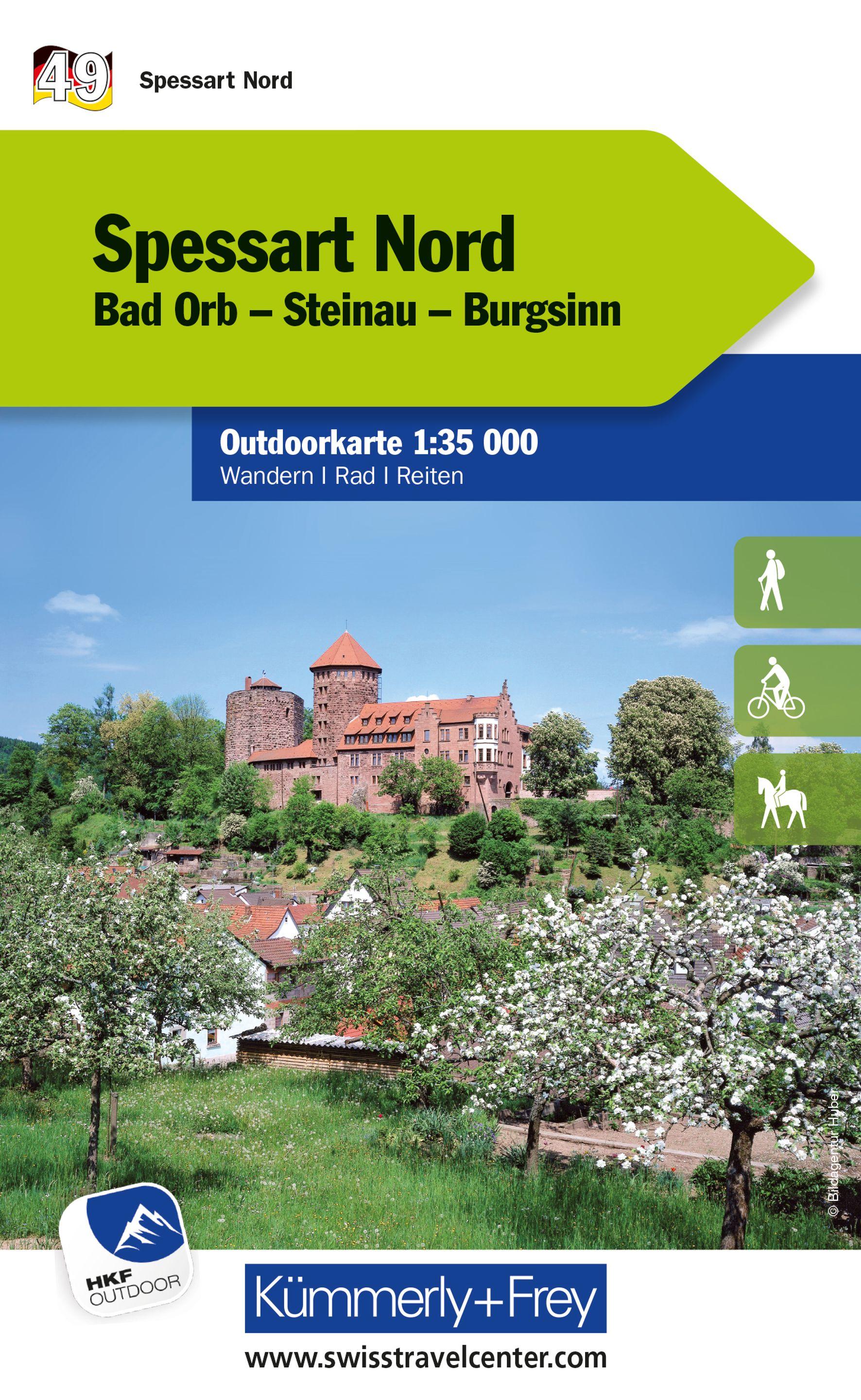 Vorderes Coverbild Spessart Nord Bad Orb, Steinau, Burgsinn Nr. 49 Outdoorkarte Deutschland 1:35 000