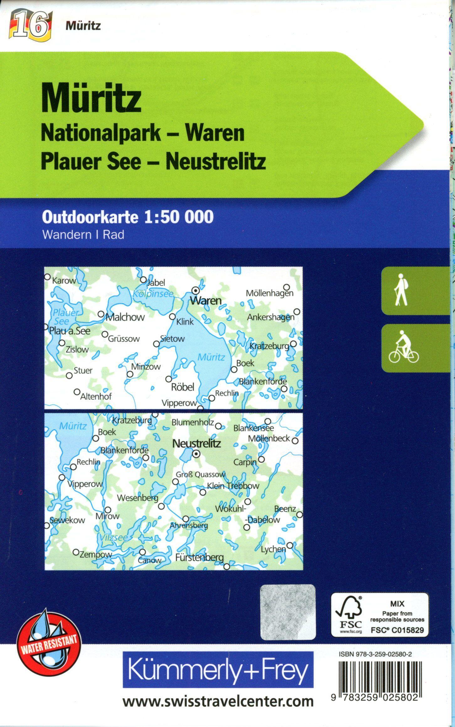 Beispielinhalt (Bild) Müritz Nationalpark, Waren, Plauer See, Neustrelitz, Nr. 16 Outdoorkarte Deutschland 1:50 000
