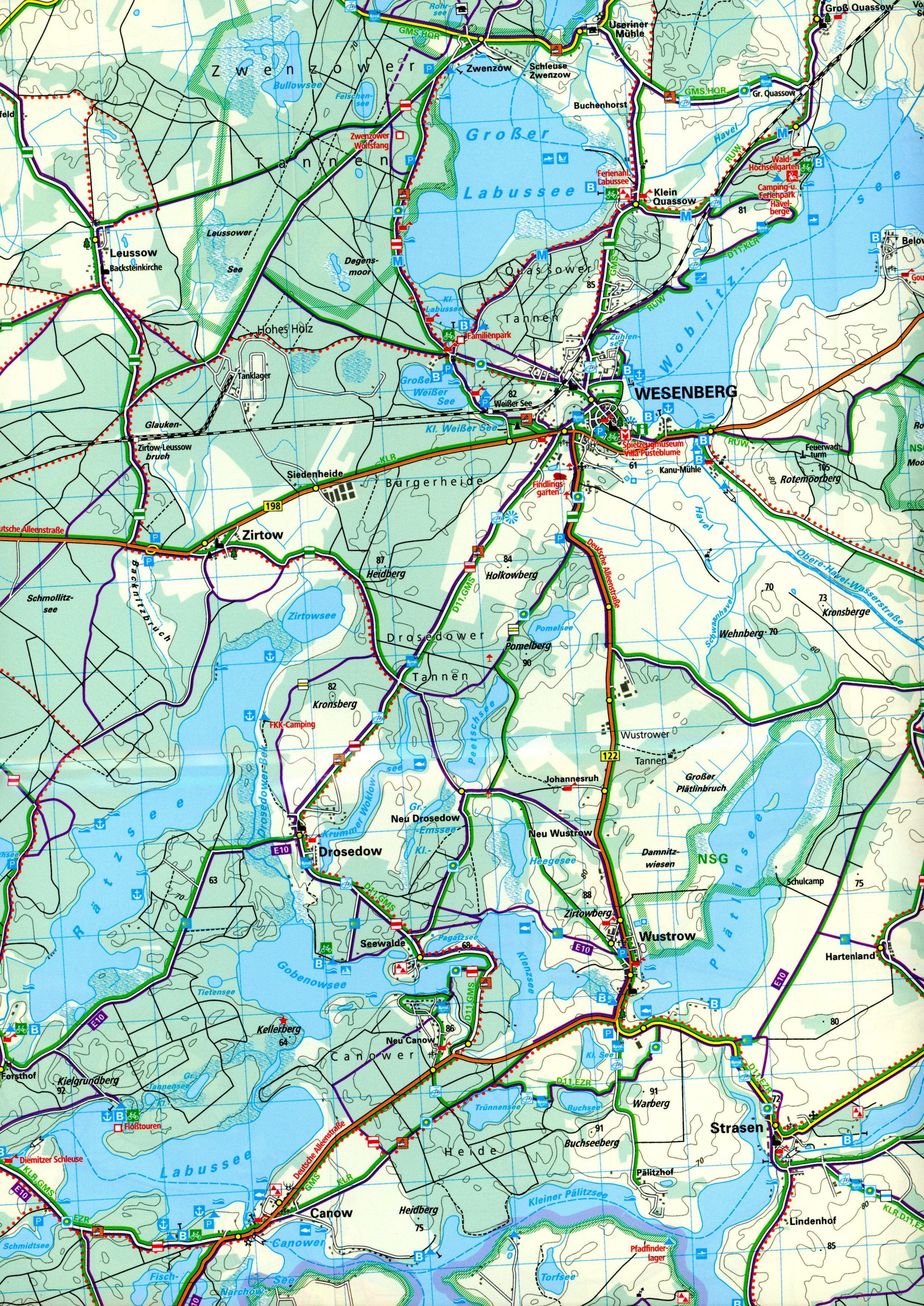 Beispielinhalt (Bild) Müritz Nationalpark, Waren, Plauer See, Neustrelitz, Nr. 16 Outdoorkarte Deutschland 1:50 000