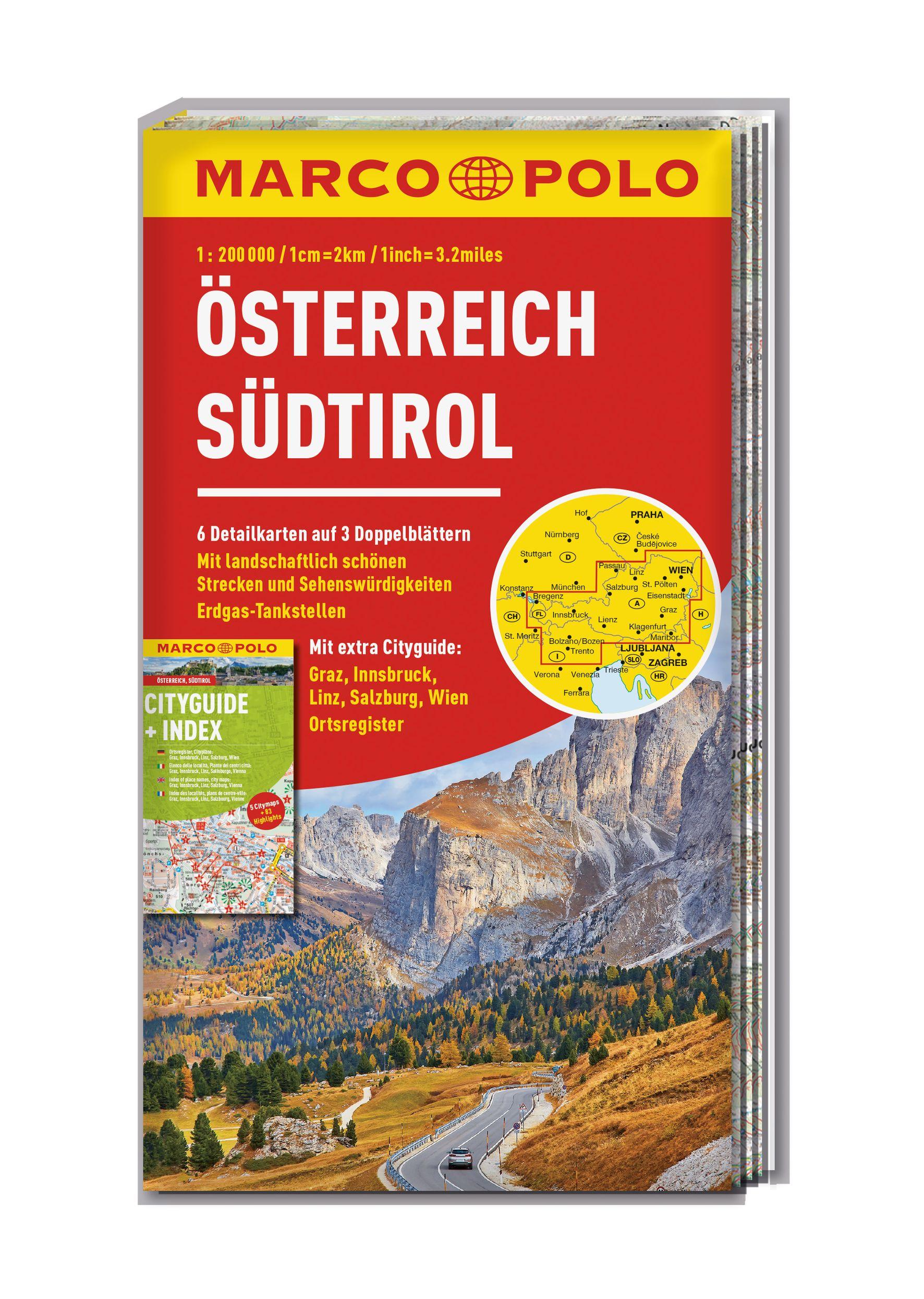 Vorderes Coverbild MARCO POLO Regionalkarte Österreich, Südtirol 1:200.000