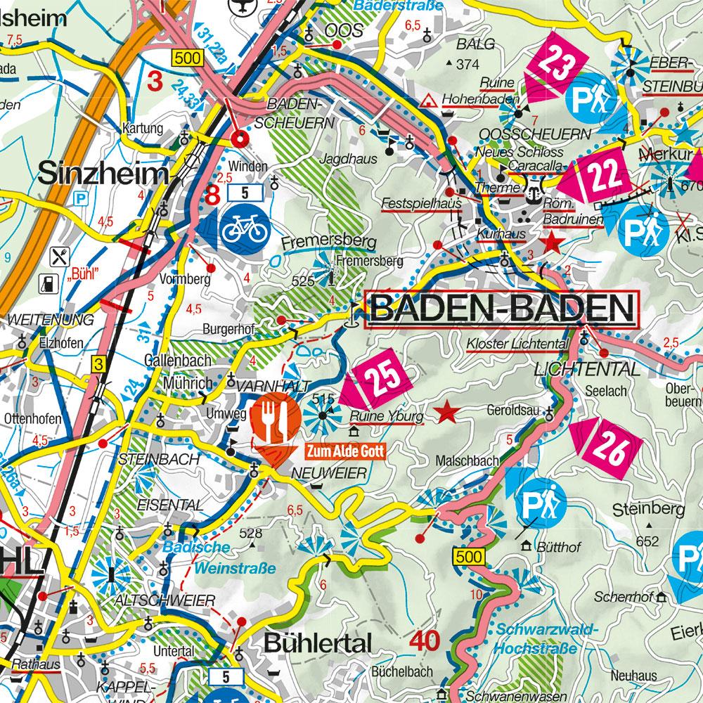 Beispielinhalt (Bild) MARCO POLO Freizeitkarte 38 Schwarzwald Nord 1:100.000