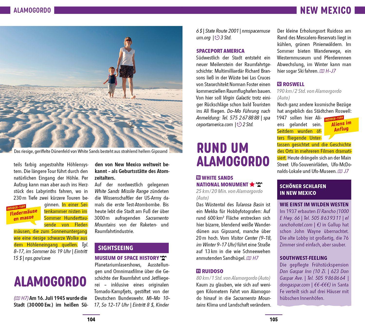 Beispielinhalt (Bild) MARCO POLO Reiseführer USA Südwest, Las Vegas, Colorado, New Mexico, Arizona, Utah