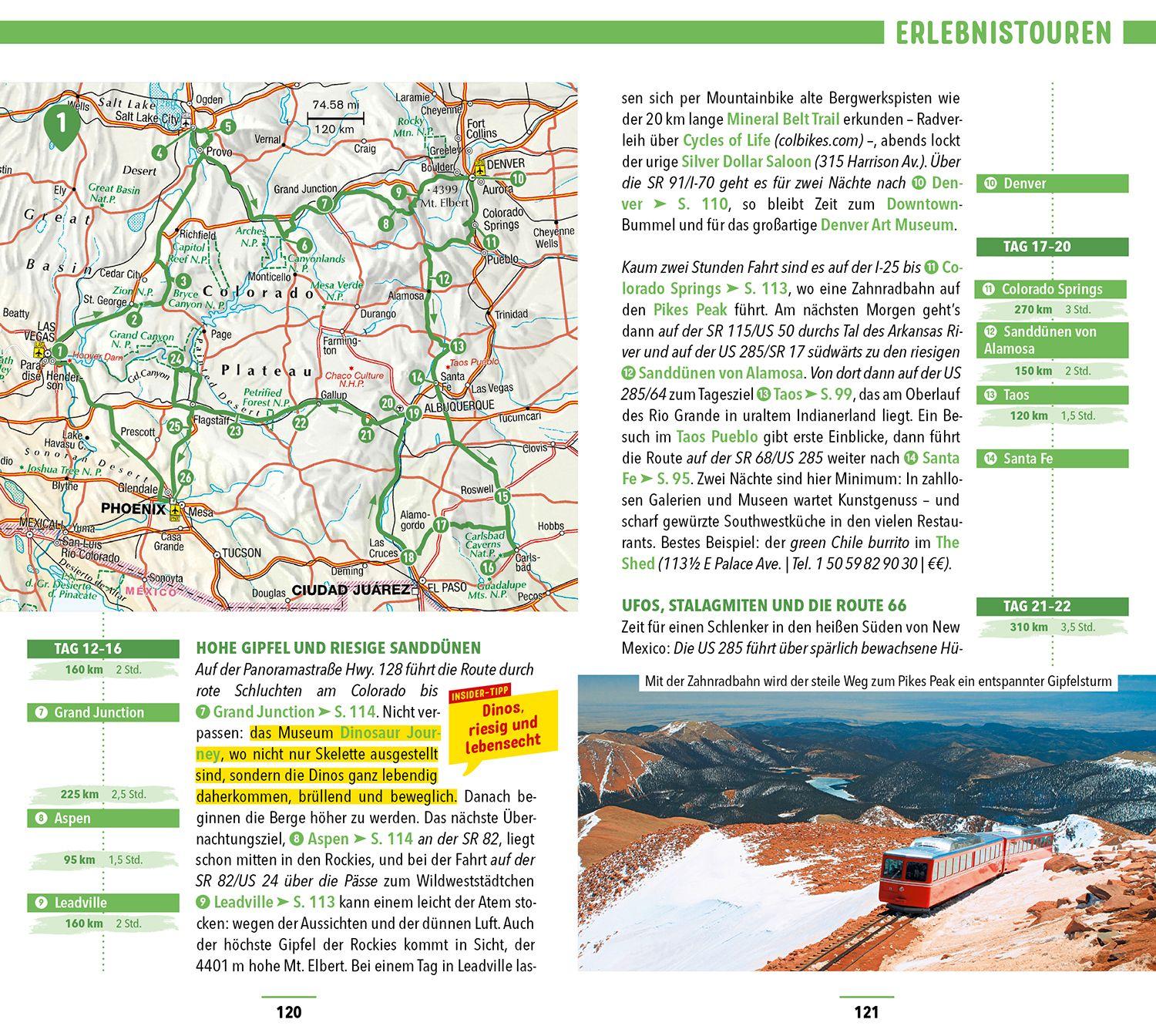 Beispielinhalt (Bild) MARCO POLO Reiseführer USA Südwest, Las Vegas, Colorado, New Mexico, Arizona, Utah