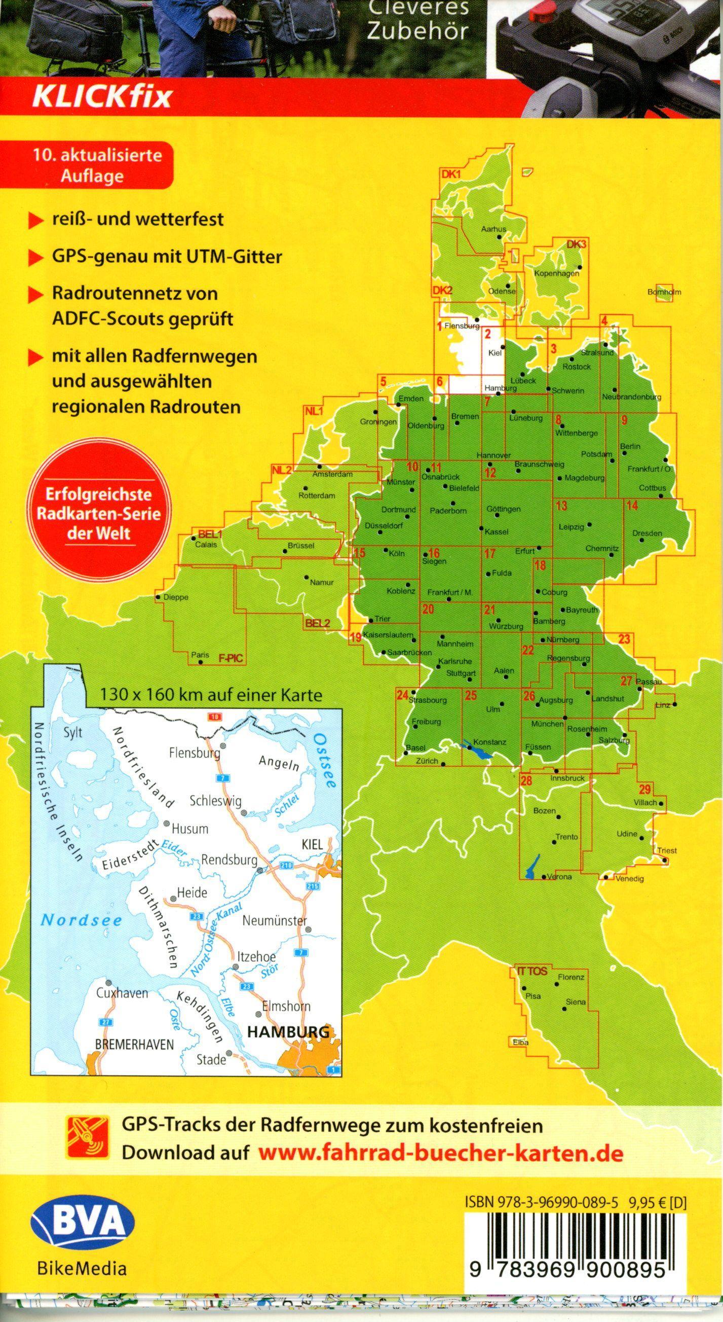 Beispielinhalt (Bild) ADFC-Radtourenkarte 1 Nordfriesland /Schleswig 1:150.000, reiß- und wetterfest, E-Bike geeignet, GPS-Tracks Download