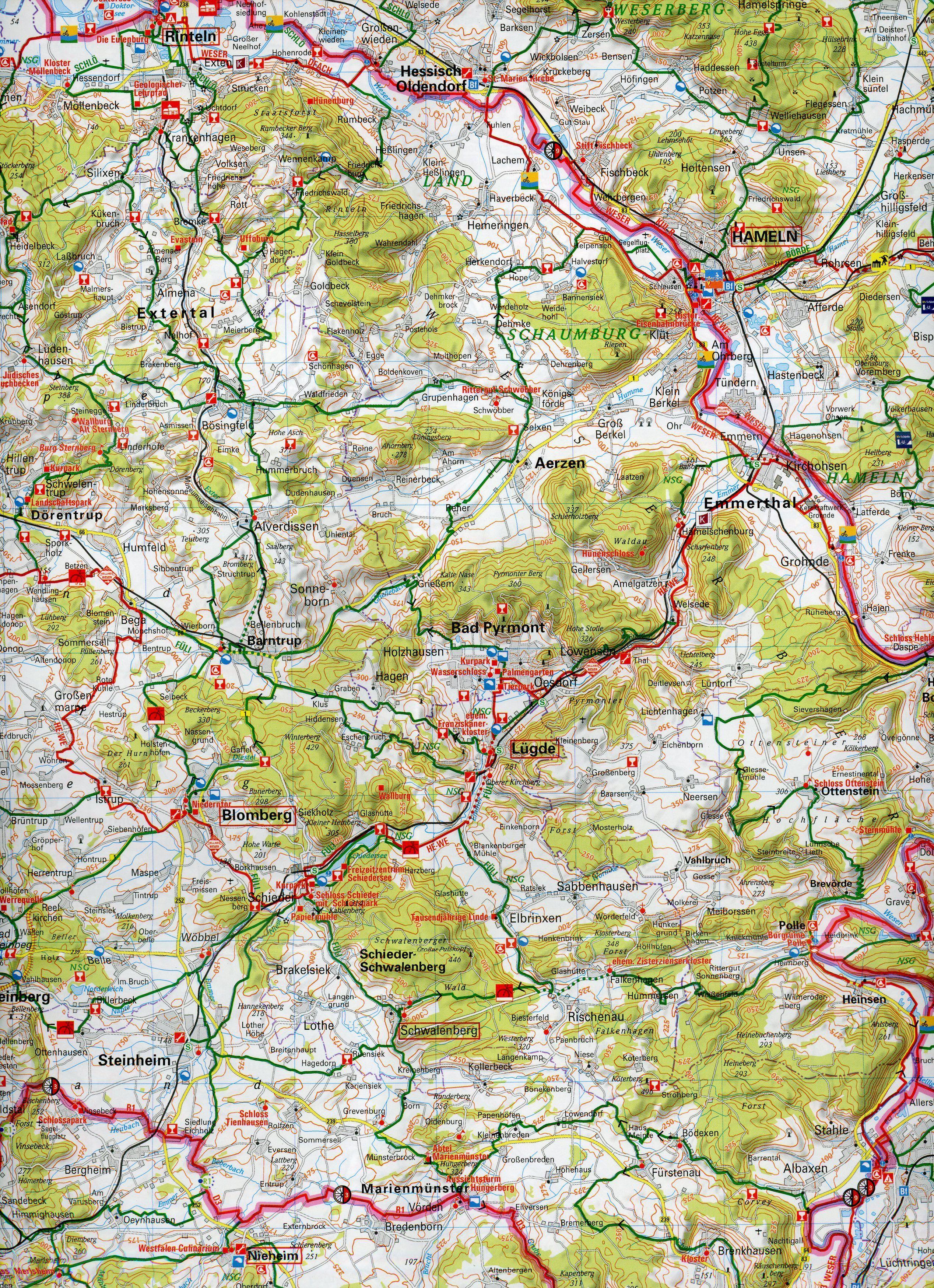 Beispielinhalt (Bild) ADFC-Radtourenkarte 11 Ostwestfalen Sauerland 1:150.000, reiß- und wetterfest, E-Bike geeignet, GPS-Tracks Download