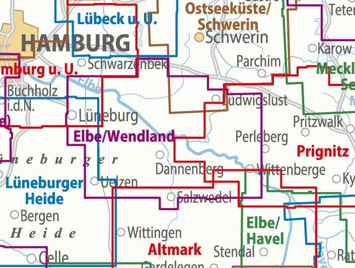 Beispielinhalt (Bild) ADFC-Regionalkarte Elbe Wendland, 1:75.000, mit Tagestourenvorschlägen, reiß- und wetterfest, E-Bike-geeignet, GPS-Tracks Download