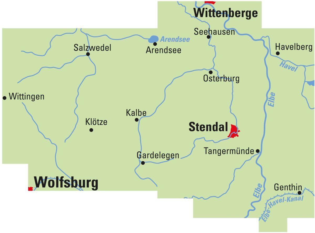 Beispielinhalt (Bild) ADFC Regionalkarte Altmark, 1:75.000, mit Tagestourenvorschlägen, reiß- und wetterfest, E-Bike-geeignet, mit Knotenpunkten, GPS-Tracks Download