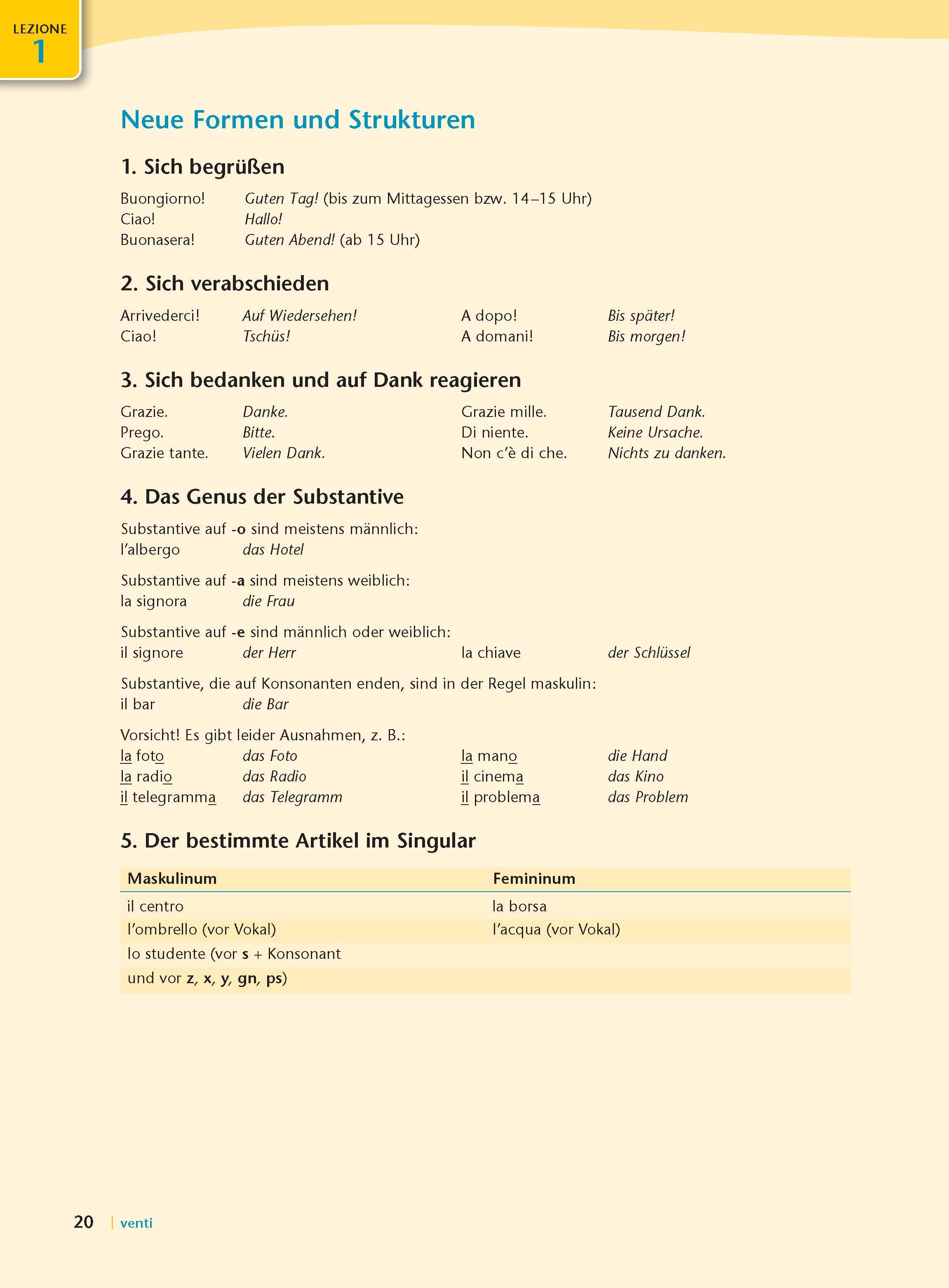 Beispielinhalt (Bild) Langenscheidt Komplett-Paket Italienisch
