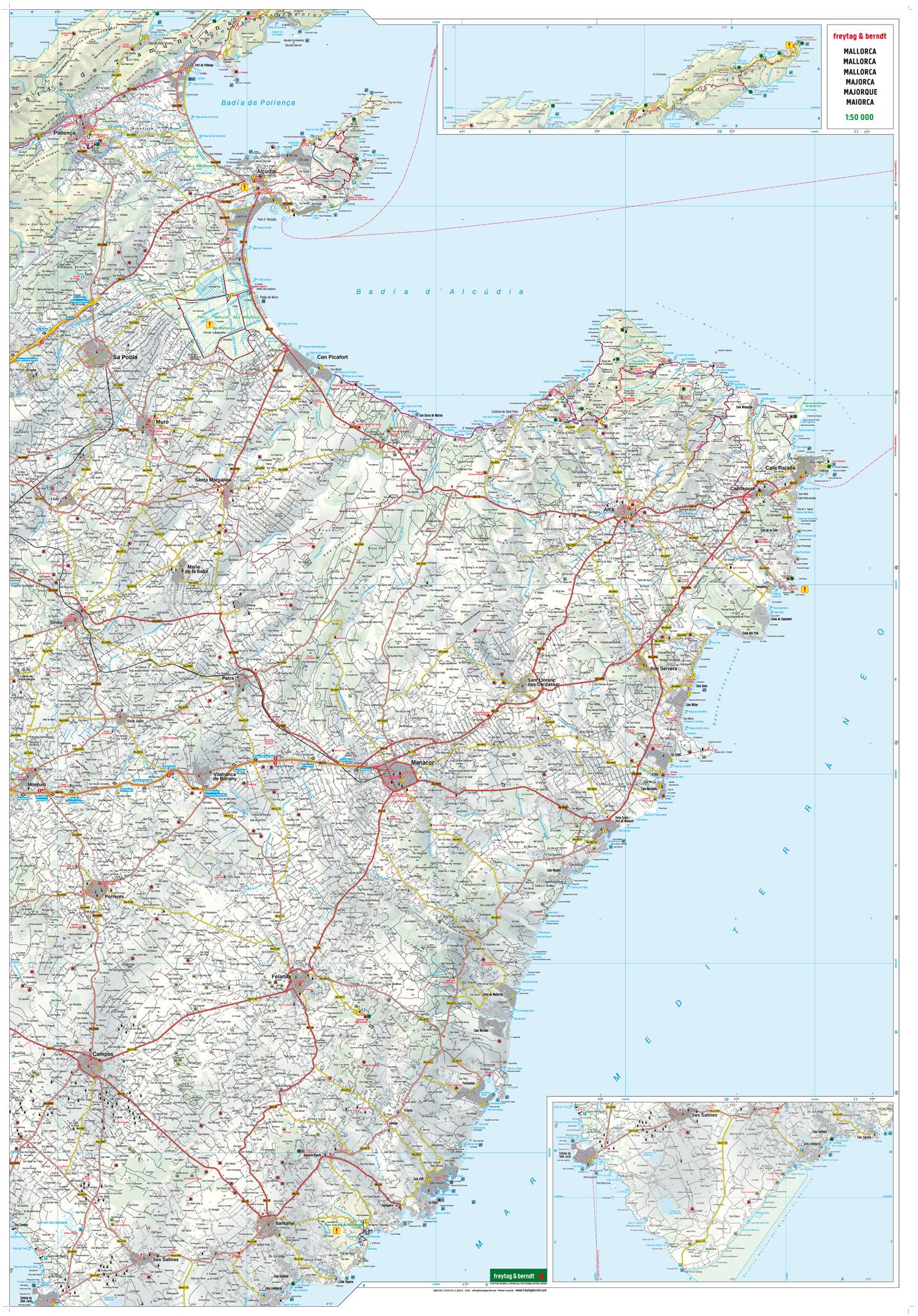 Beispielinhalt (Bild) Mallorca, Straßen- und Freizeitkarte 1:50.000, freytag & berndt