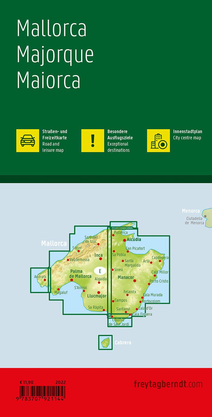 Rückseitencover Mallorca, Straßen- und Freizeitkarte 1:50.000, freytag & berndt