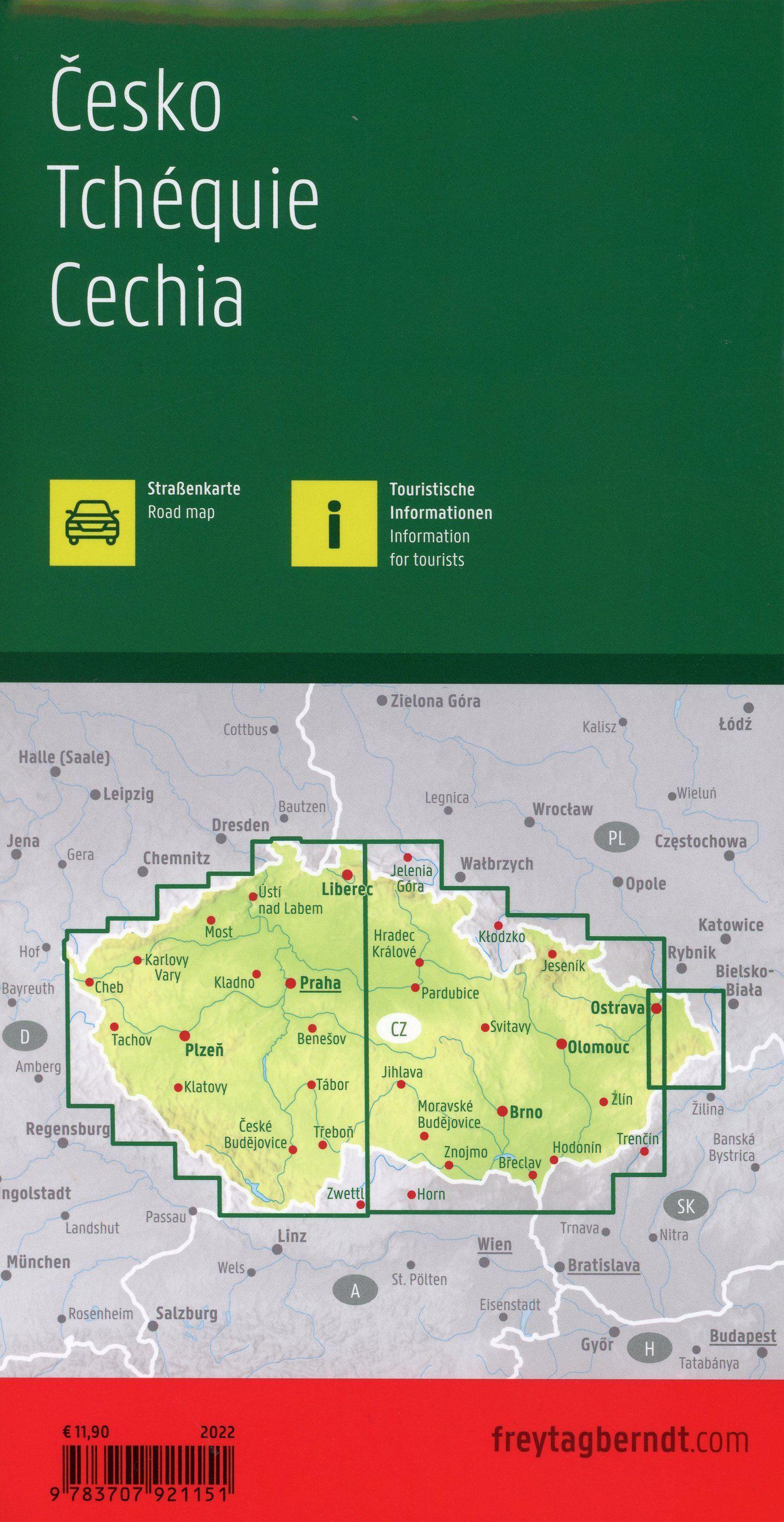 Beispielinhalt (Bild) Tschechien, Straßenkarte 1:250.000, freytag & berndt