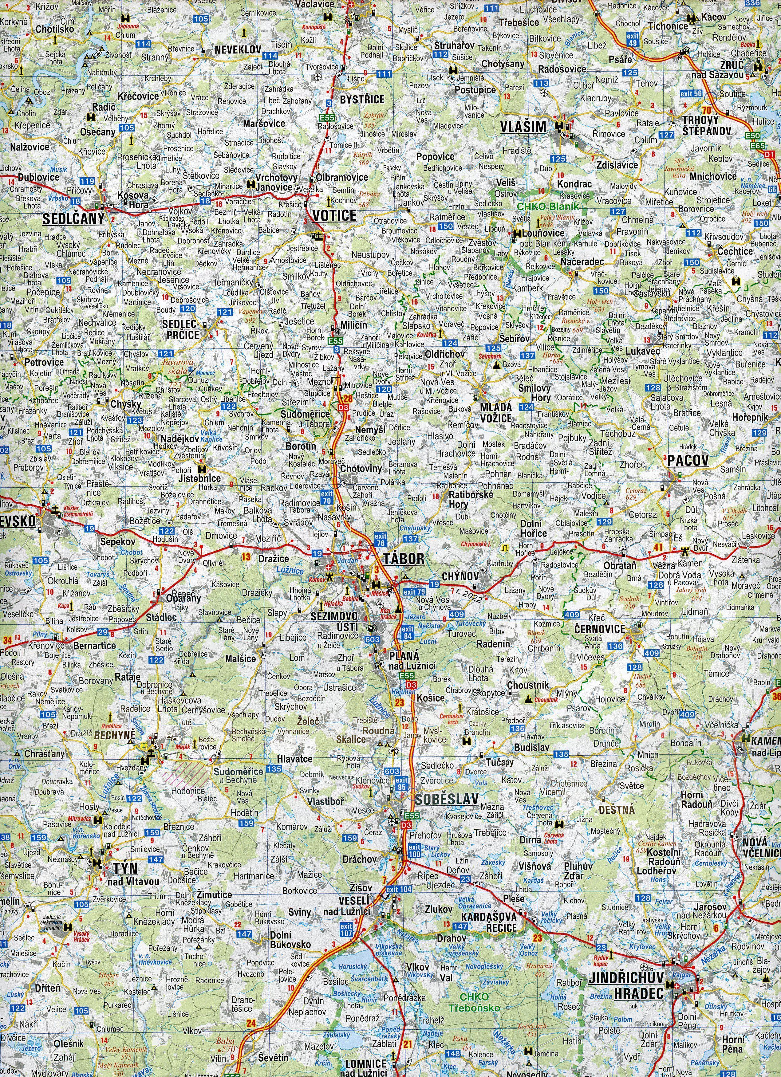 Beispielinhalt (Bild) Tschechien, Straßenkarte 1:250.000, freytag & berndt