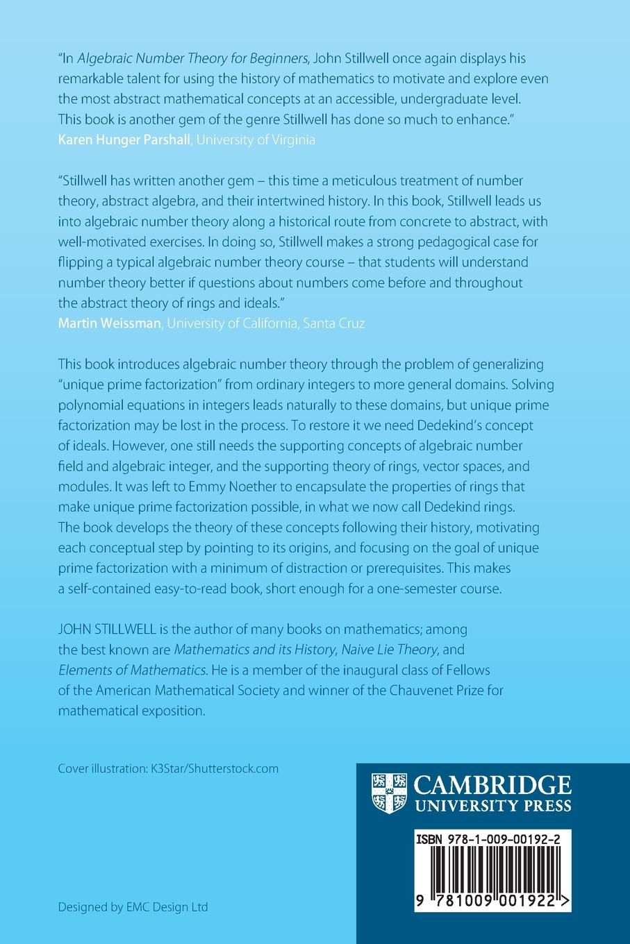 Rückseitencover Algebraic Number Theory for Beginners