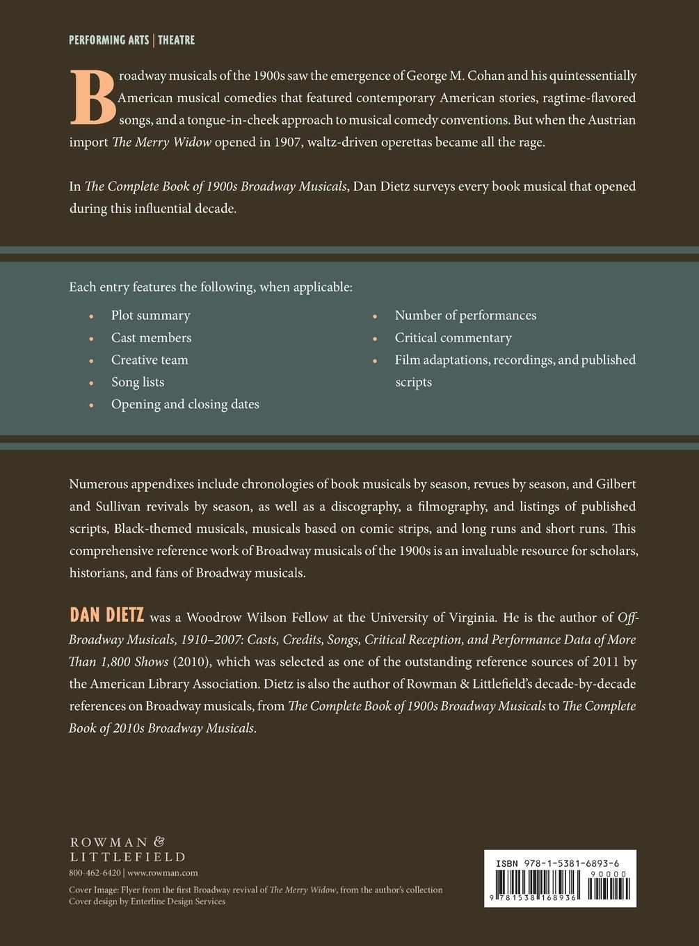 Rückseitencover Complete Book of 1900s Broadway Musicals