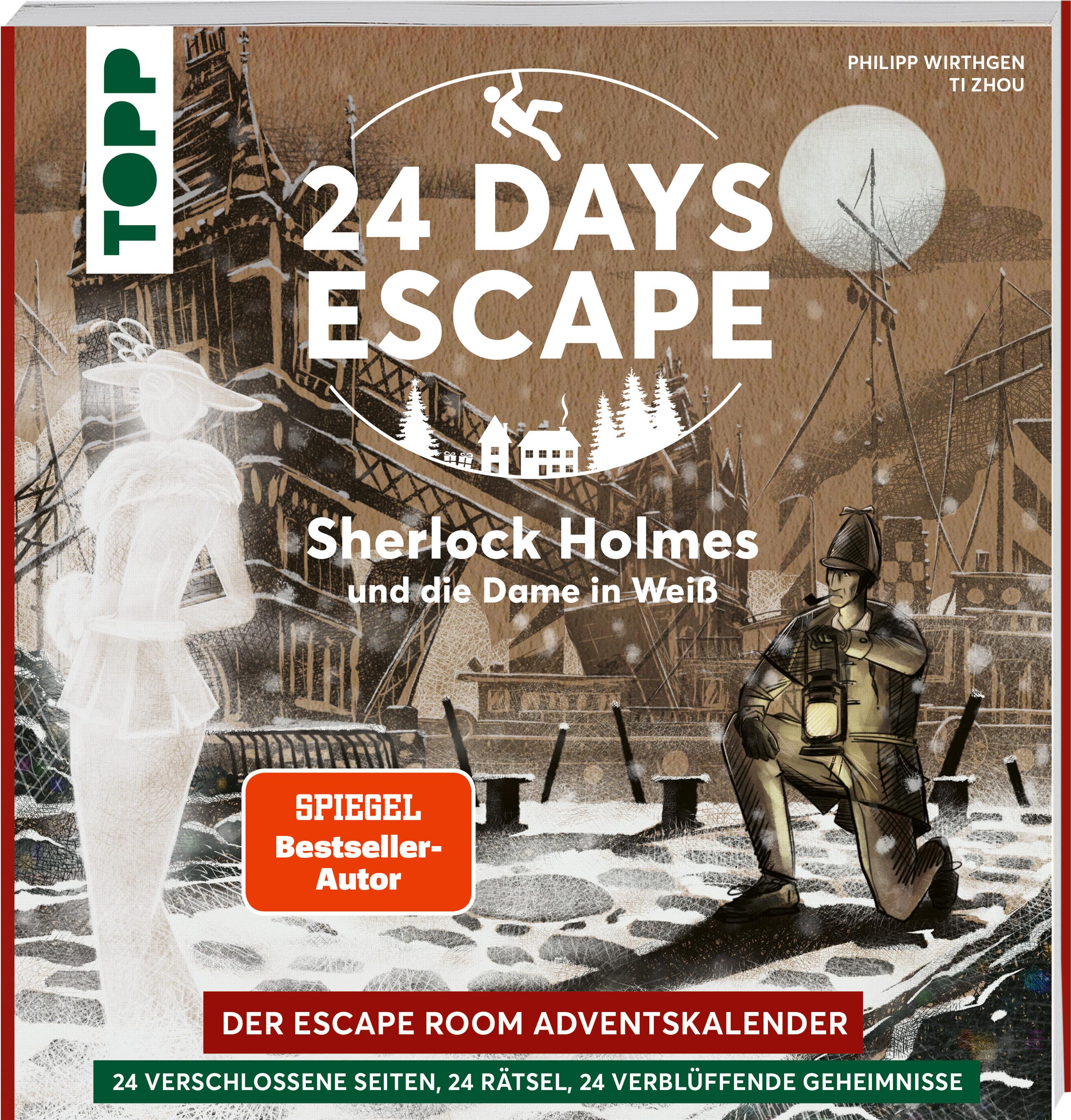 Vorderes Coverbild 24 DAYS ESCAPE - Der Escape Room Adventskalender: Sherlock Holmes und die Dame in Weiß