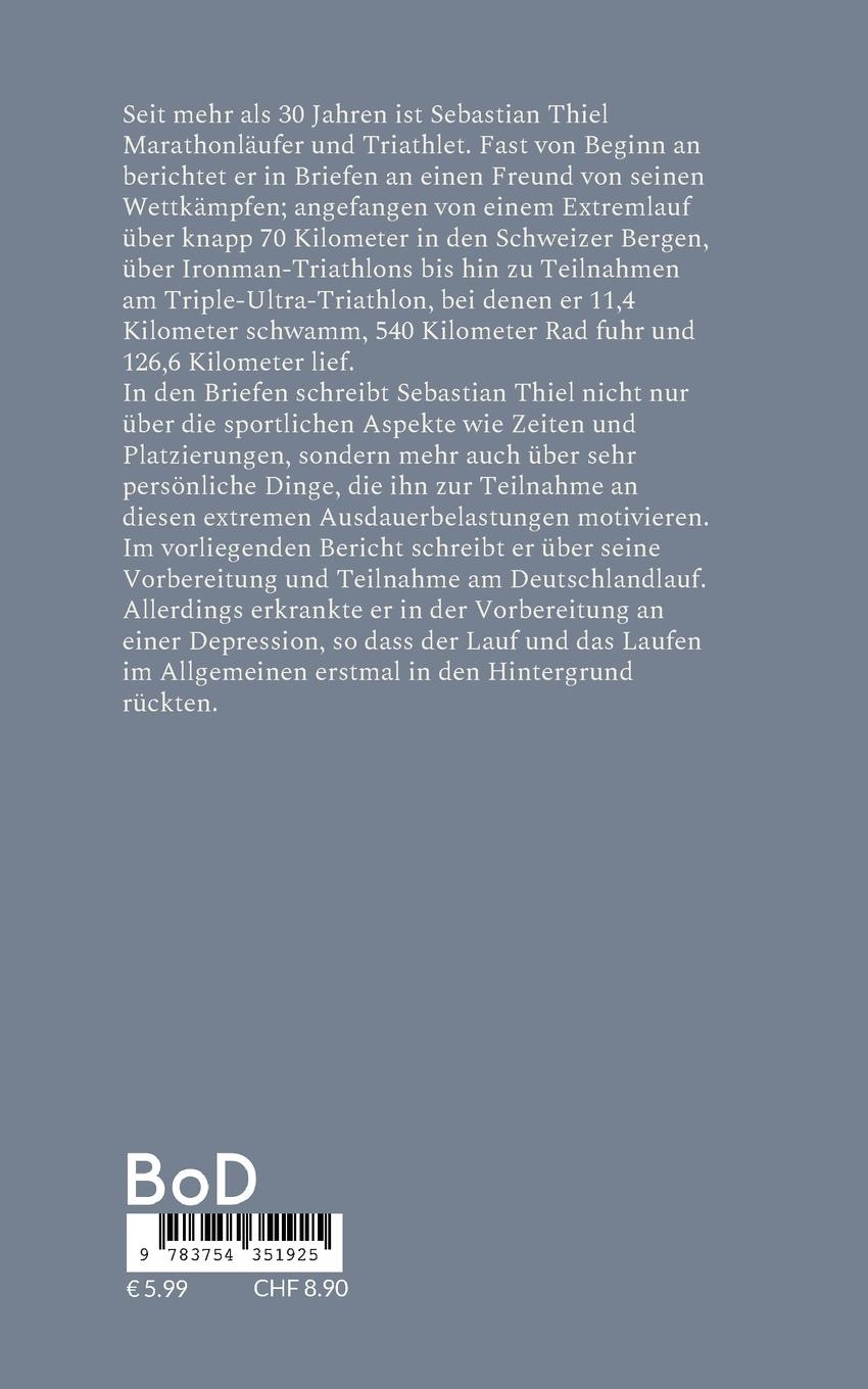 Rückseitencover Der Depression davongelaufen