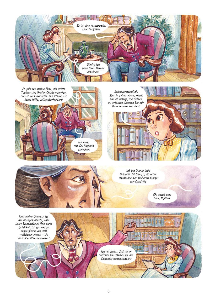 Beispielinhalt (Bild) Enola Holmes (Comic). Band 6