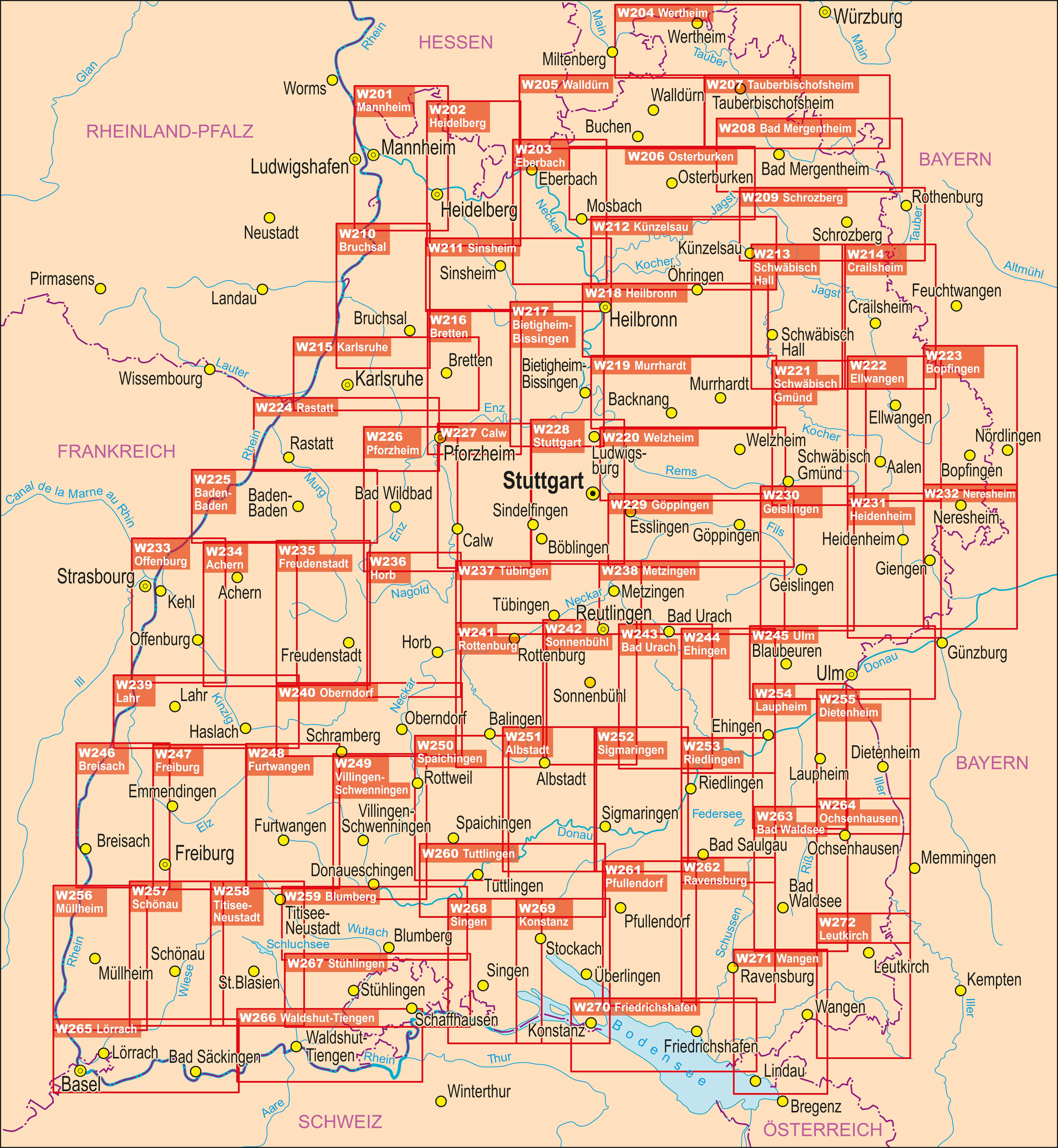 Beispielinhalt (Bild) Sigmaringen - Obere Donau (Ost), Zwiefalten. Wanderkarte 1:25.000