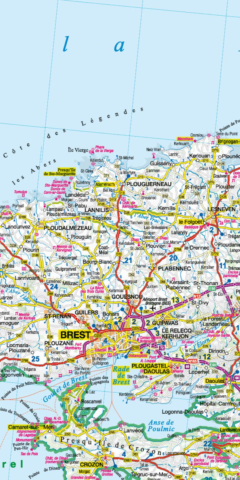 Beispielinhalt (Bild) MoTourMaps Bretagne Auto- und Motorradkarte 1:300.000