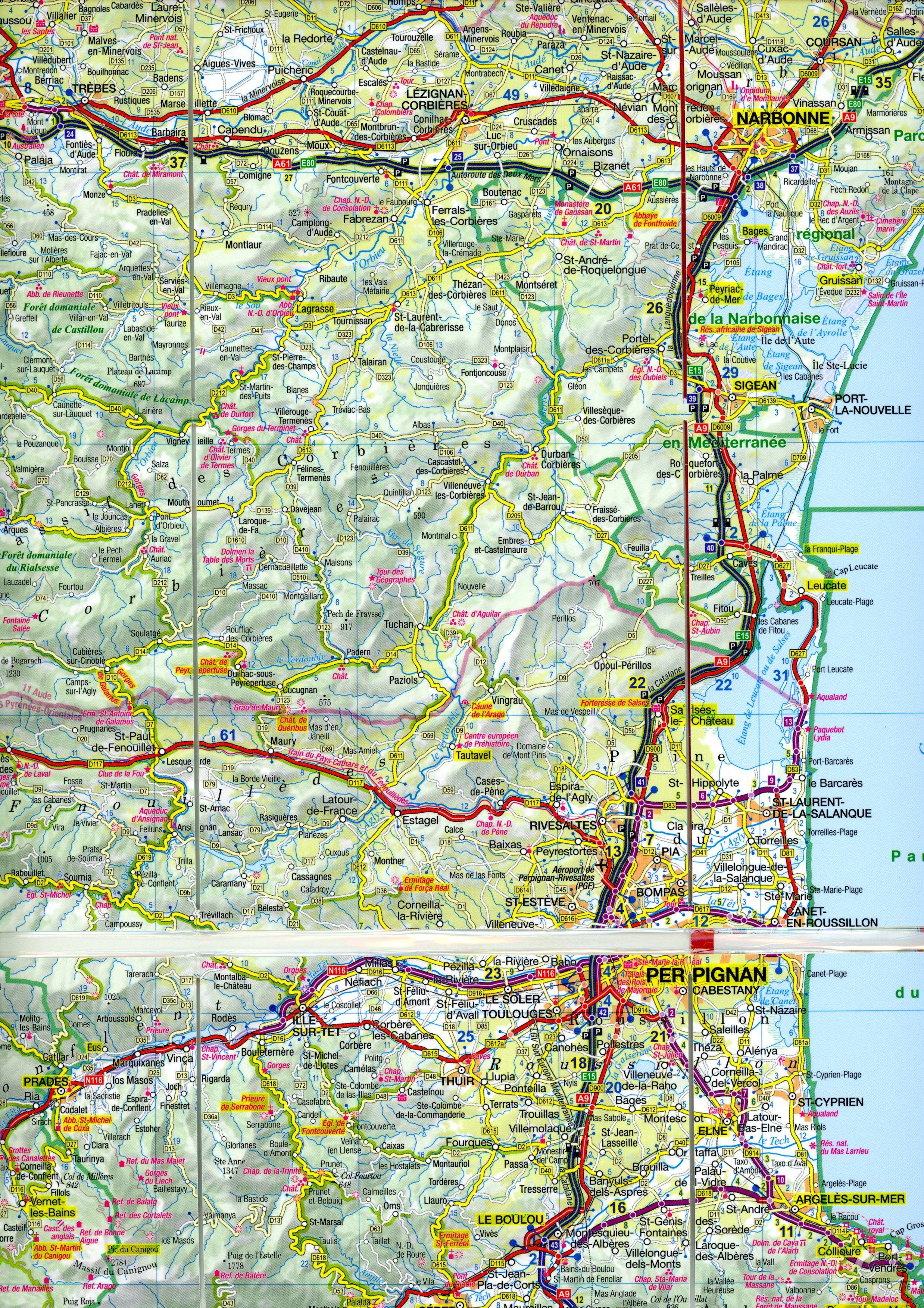 Beispielinhalt (Bild) MoTourMaps Pyrenäen (Frankreich - Spanien) Auto- und Motorradkarte 1:300.000