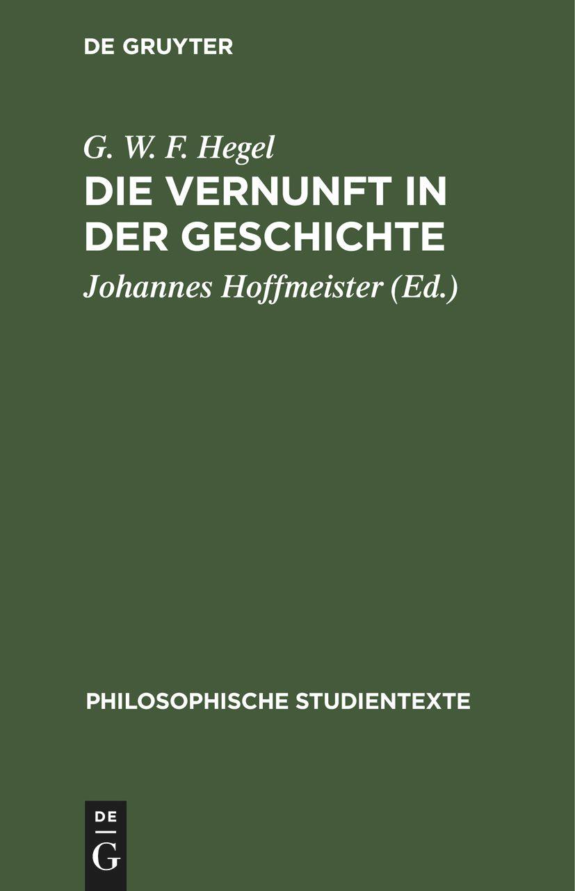 Vorderes Coverbild Die Vernunft in der Geschichte
