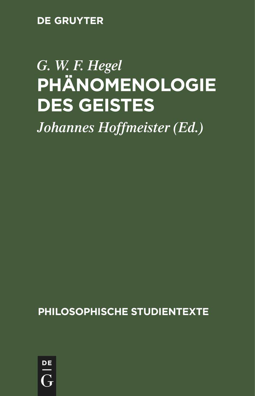 Vorderes Coverbild Phänomenologie des Geistes