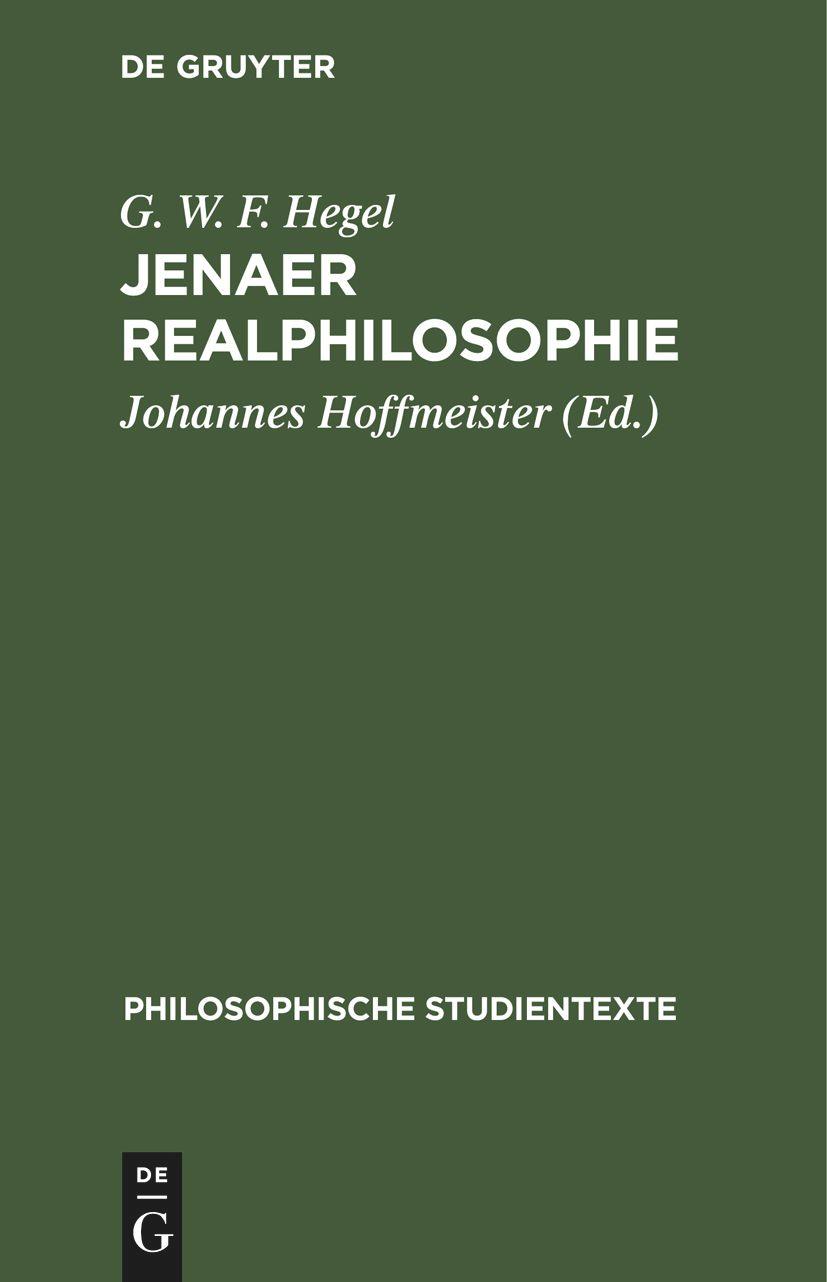 Vorderes Coverbild Jenaer Realphilosophie