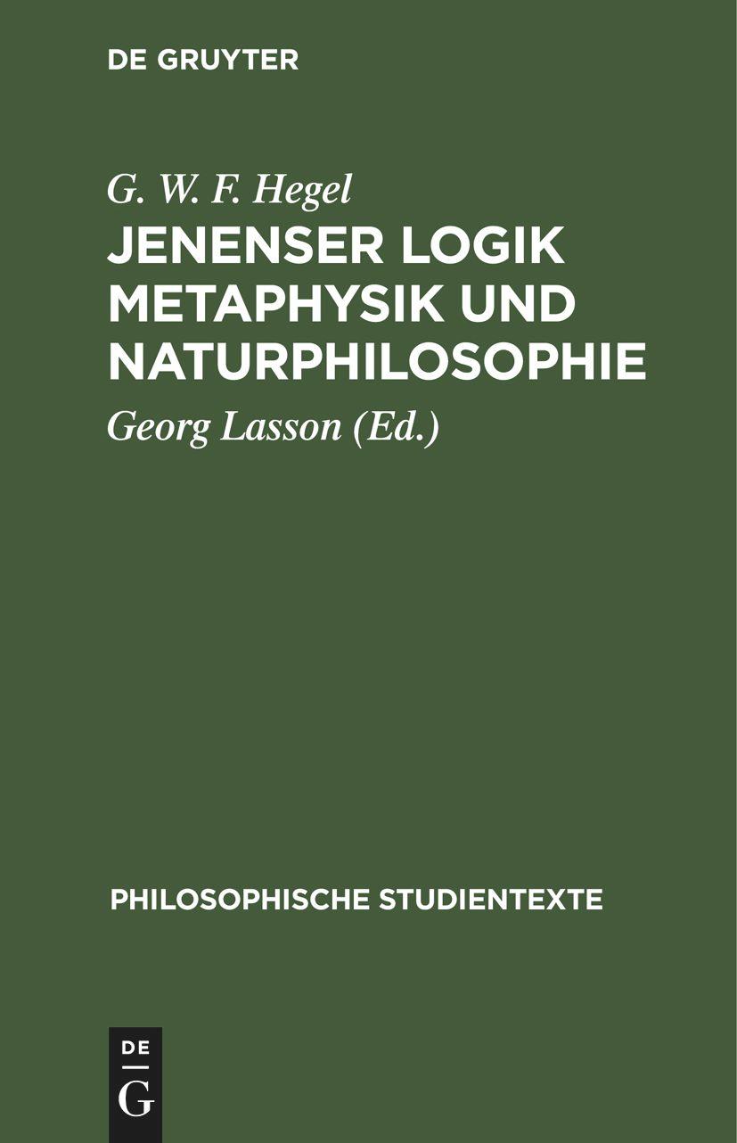 Vorderes Coverbild Jenenser Logik Metaphysik und Naturphilosophie