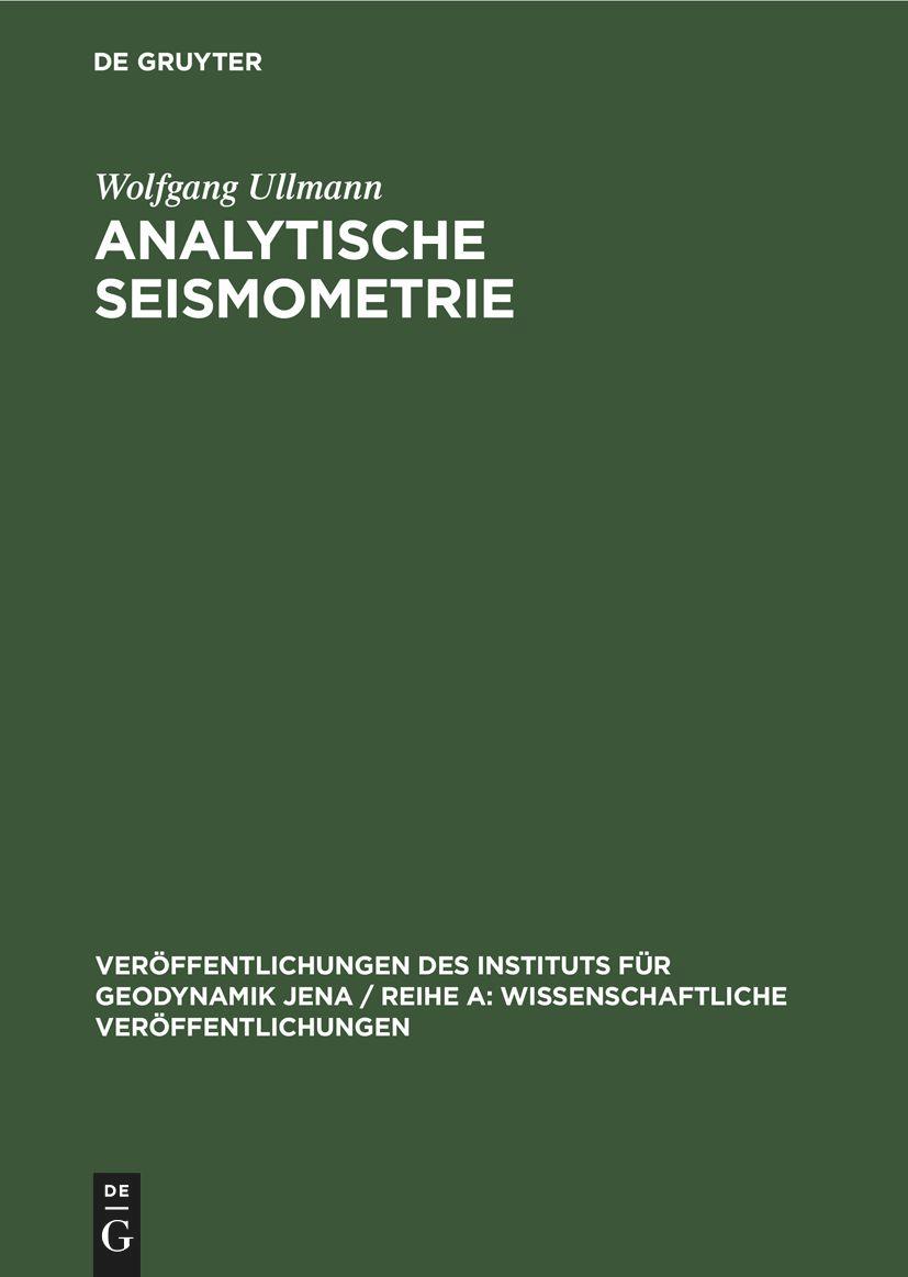 Vorderes Coverbild Analytische Seismometrie