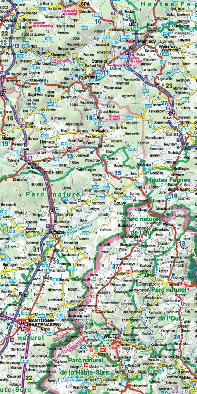Beispielinhalt (Bild) MoTourMaps Belgien - Luxemburg Auto- und Motorradkarte 1:300.000