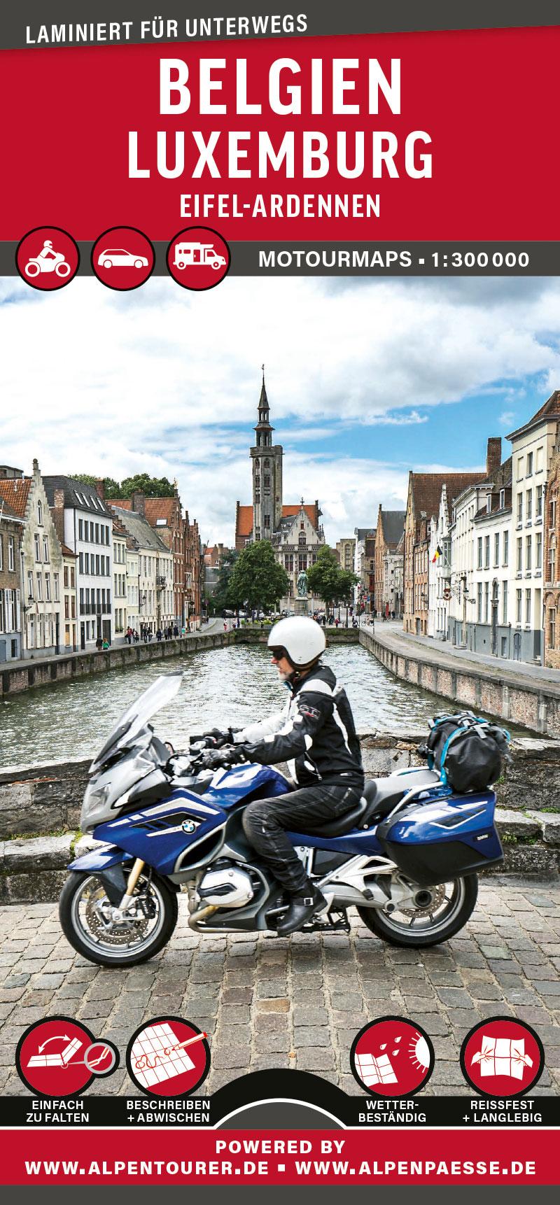 Vorderes Coverbild MoTourMaps Belgien - Luxemburg Auto- und Motorradkarte 1:300.000