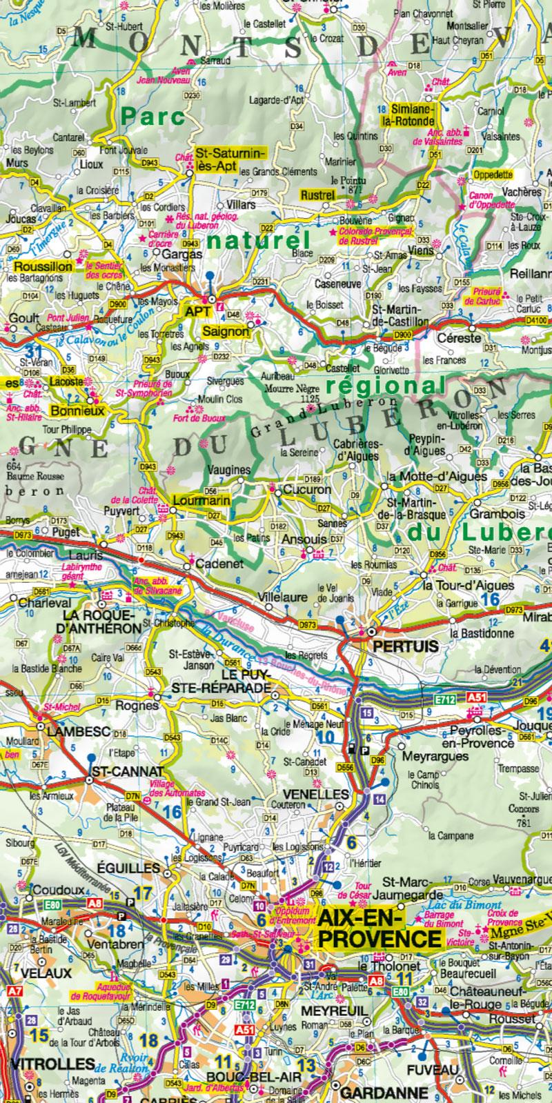 Beispielinhalt (Bild) MoTourMaps Provence-Alpes-Côte d'Azur (Französische Alpen Süd) Auto- und Motorradkarte 1:300.000